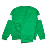 DANIELE ALESSANDRINI completo 2pz felpa girocollo tinta unita con stampa- pantalone Verde per Bambino 1231T00142 VERDE DANIELE ALESSANDRINI