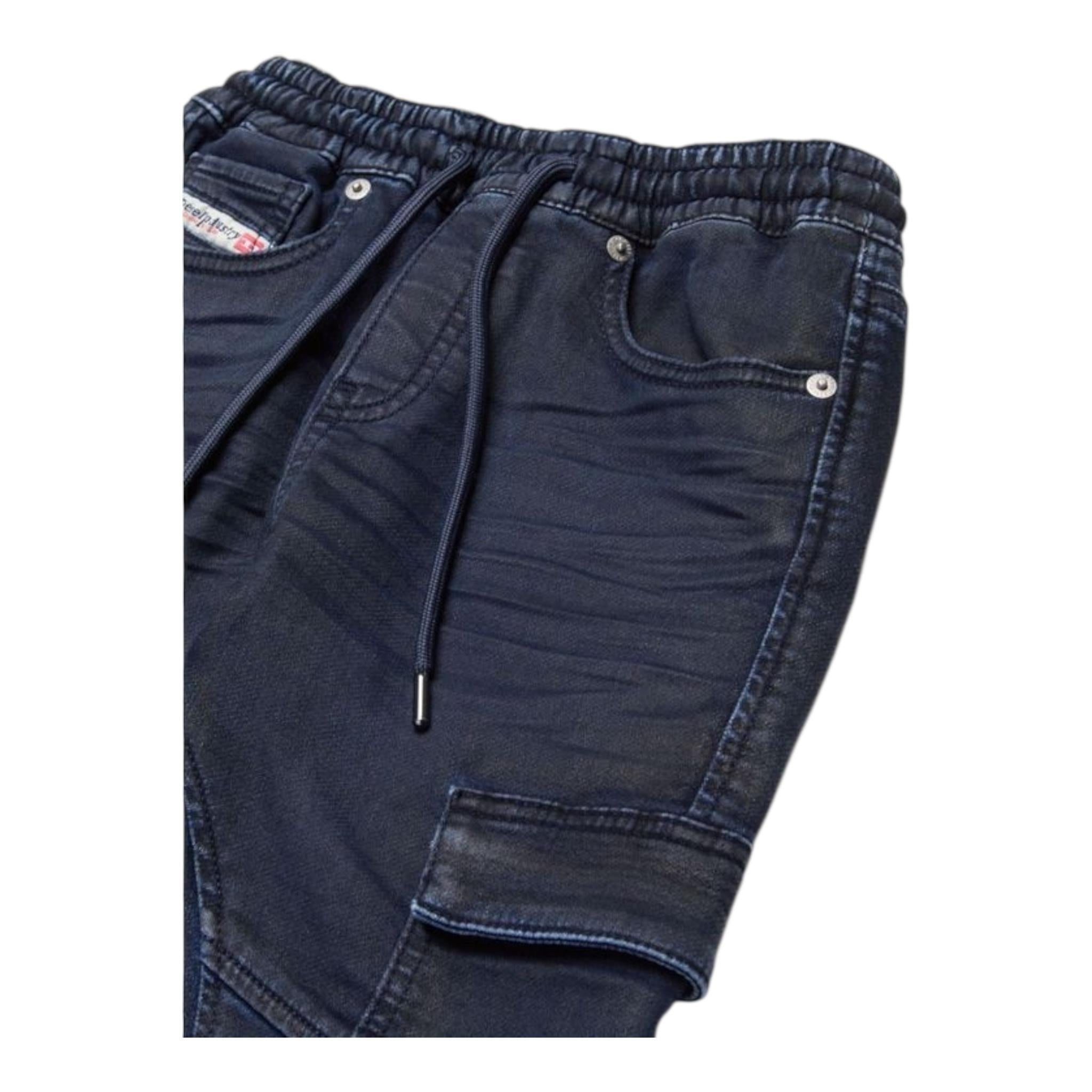 DIESEL pantalone tinta unita con elastico in vita Blu per Bambino J01659 BLU DIESEL