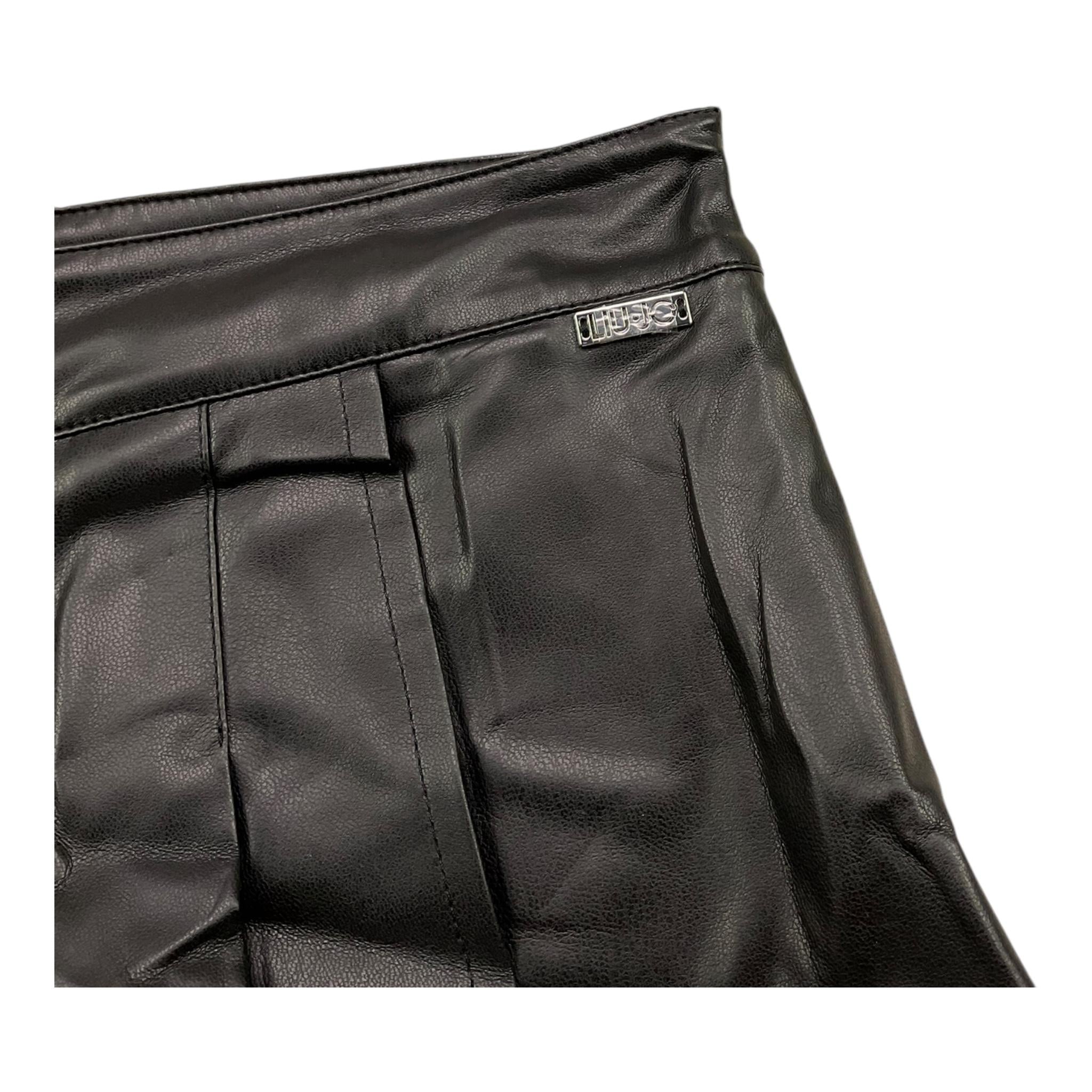 LIU JO short in ecopelle tinta unita Nero per Bambina GF4057XXX NERO LIU JO