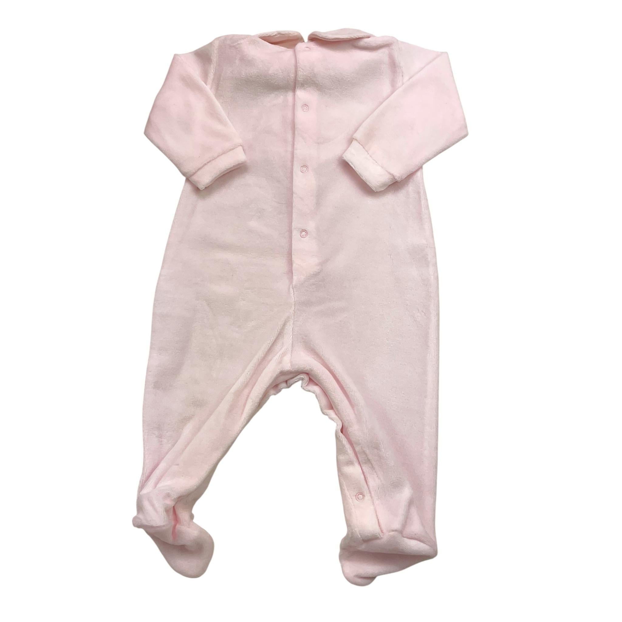 LALALU' tutina manica lunga tinta unita in ciniglia Rosa per Neonata TCL8NX ROSA LALALU'