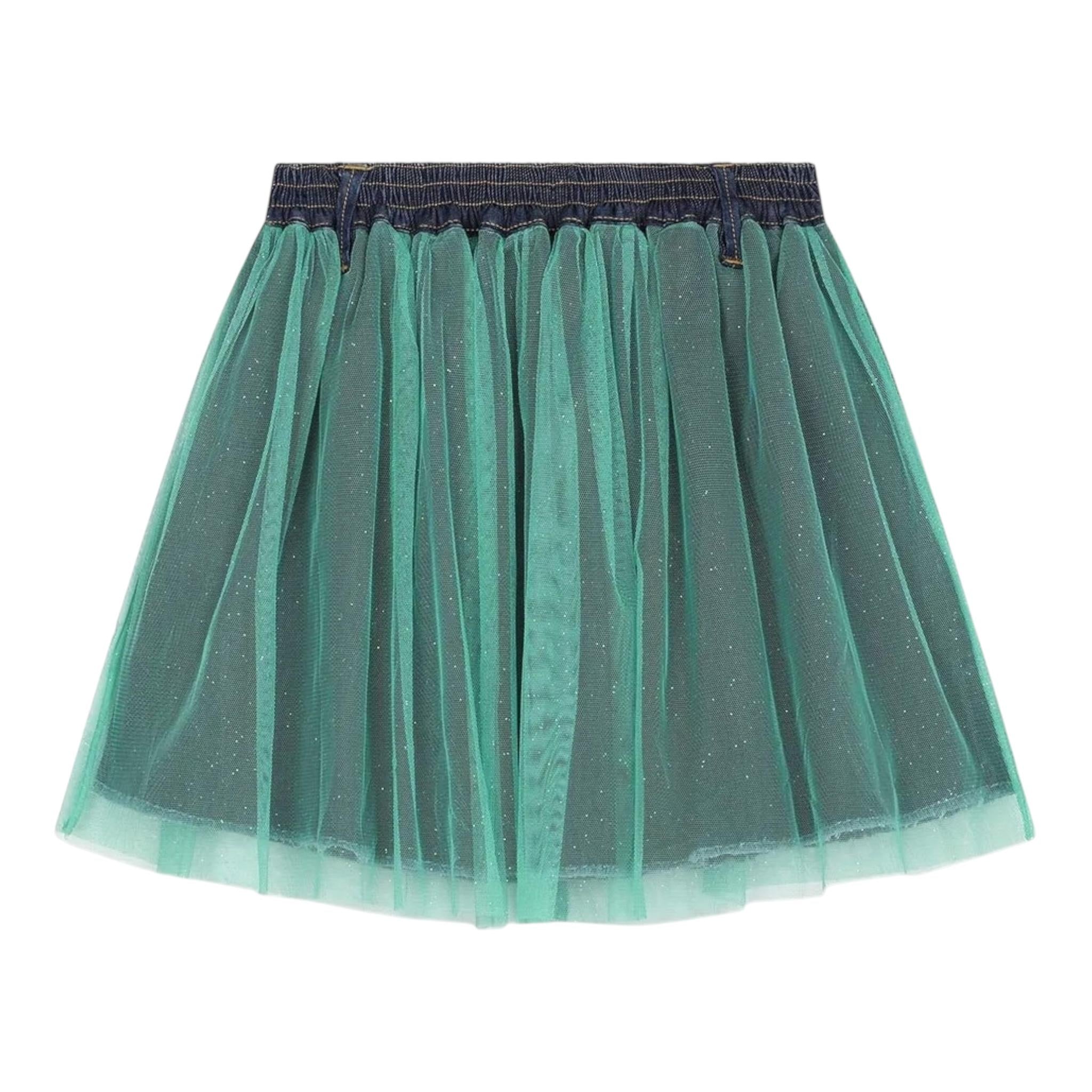 BillIEBLUSH gonna tinta unita con tulle Verde per Bambina U20422 VERDE BillIEBLUSH