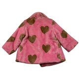 MISS GRANT pelliccia tinta unita con stampa cuori in contrasto Rosa per Neonata MG0909 ROSA MISS GRANT