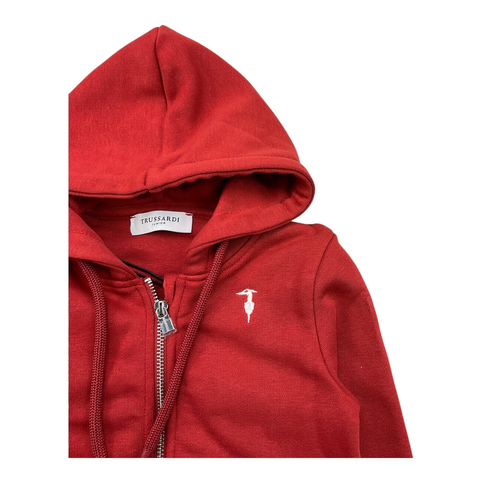 TRUSSARDI felpa con zip e cappuccio tinta unita Rosso per Neonato TIA25023 ROSSO TRUSSARDI