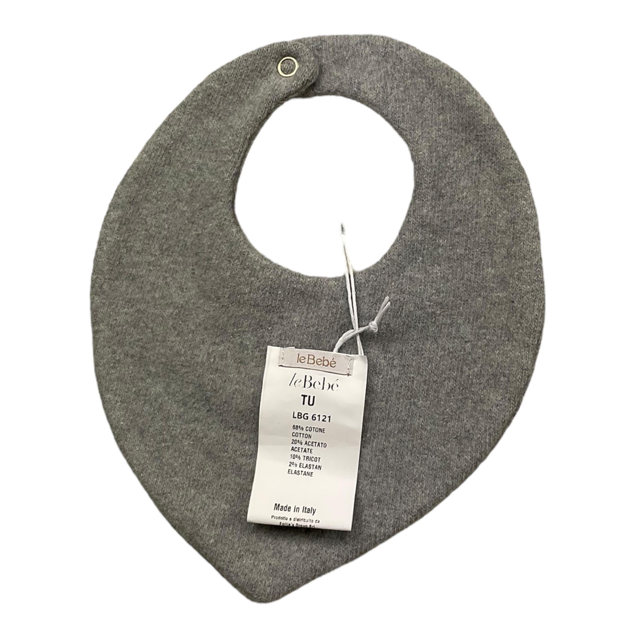 LE BEBE' bavetta tinta unita con logo Grigio per Neonato LBG6121 GRIGIO LE BEBE'