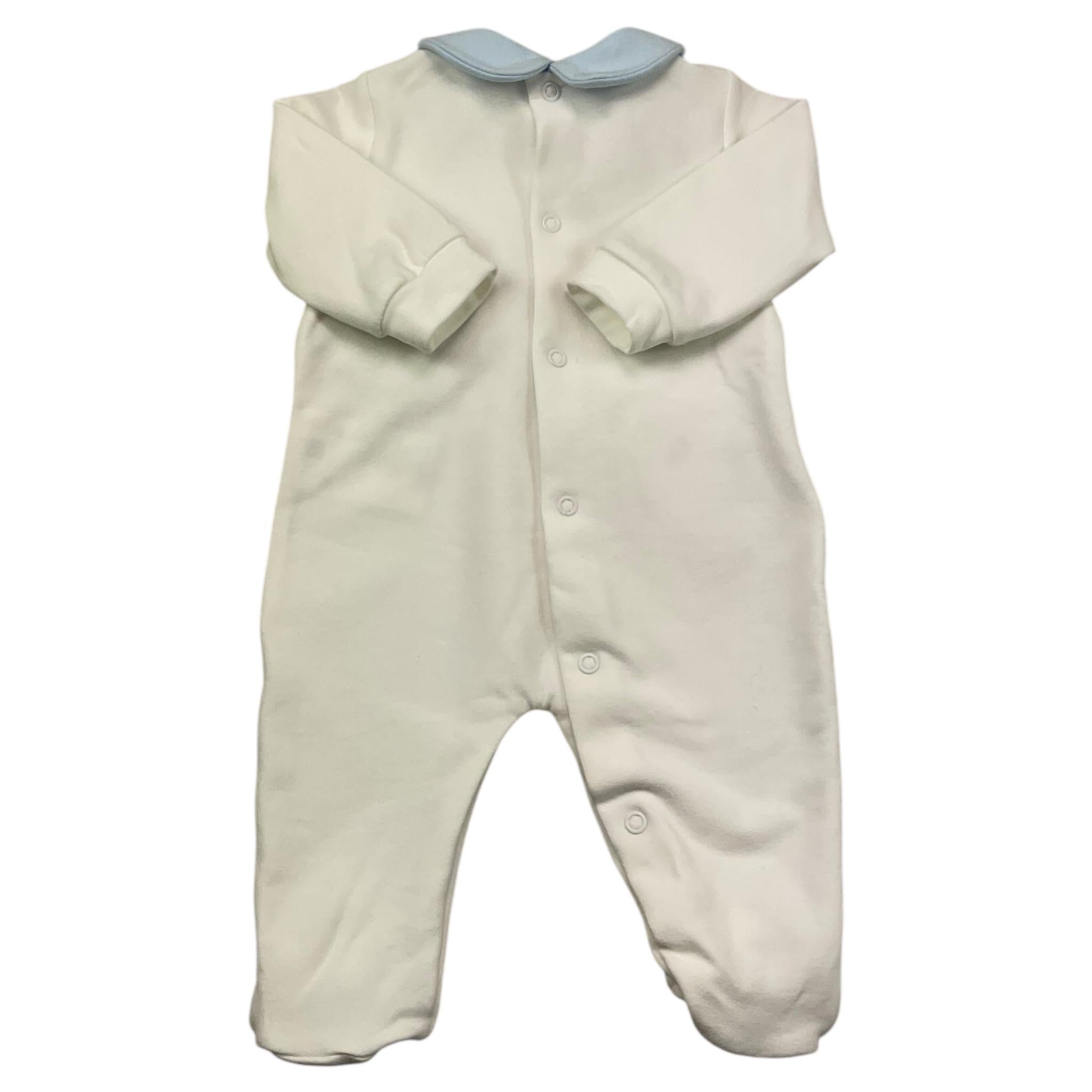 LE BEBE' tutina manica lunga tinta unita con colletto in contrasto Bianco per Neonato LBB5121 BIANCO LE BEBE'