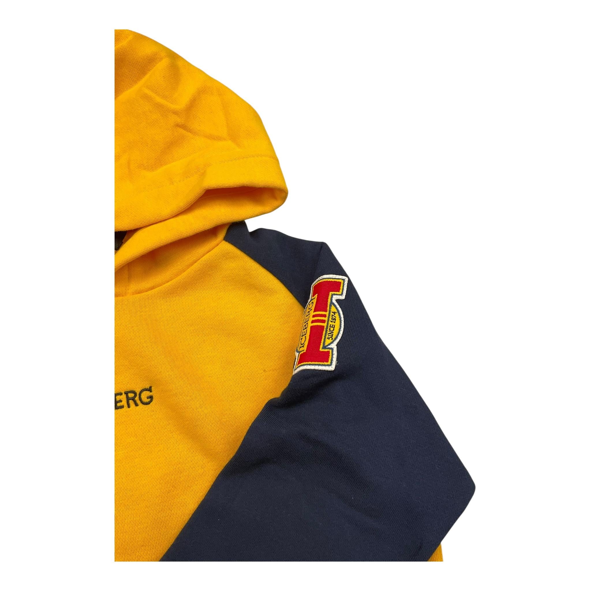 ICEBERG felpa chiusa con cappuccio tinta unita con maniche in contrast Giallo per Bambino MFICE5311B GIALLO ICEBERG