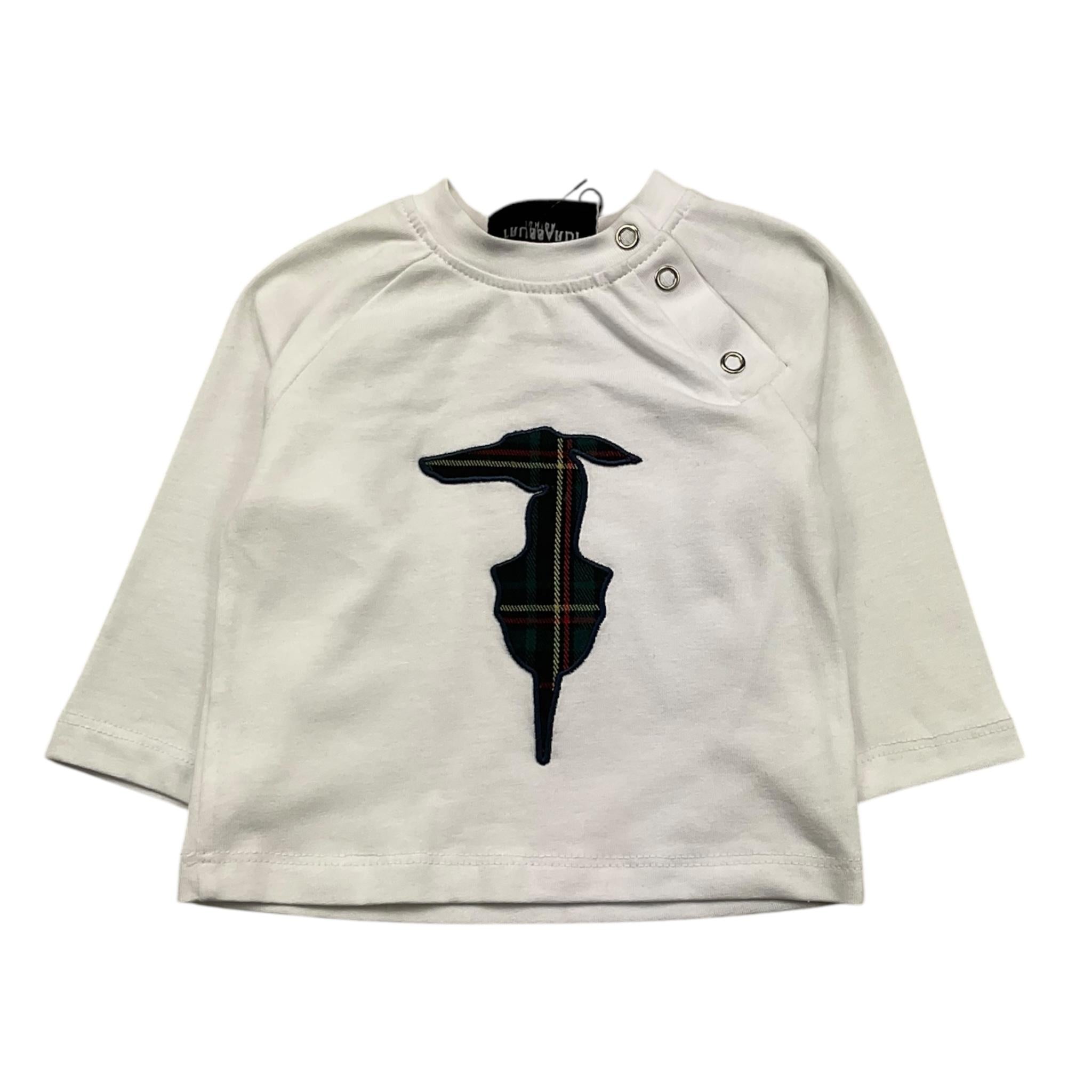 TRUSSARDI shirt girocollo tinta unita con stampa  Bianco per Neonato TIA25210 BIANCO TRUSSARDI