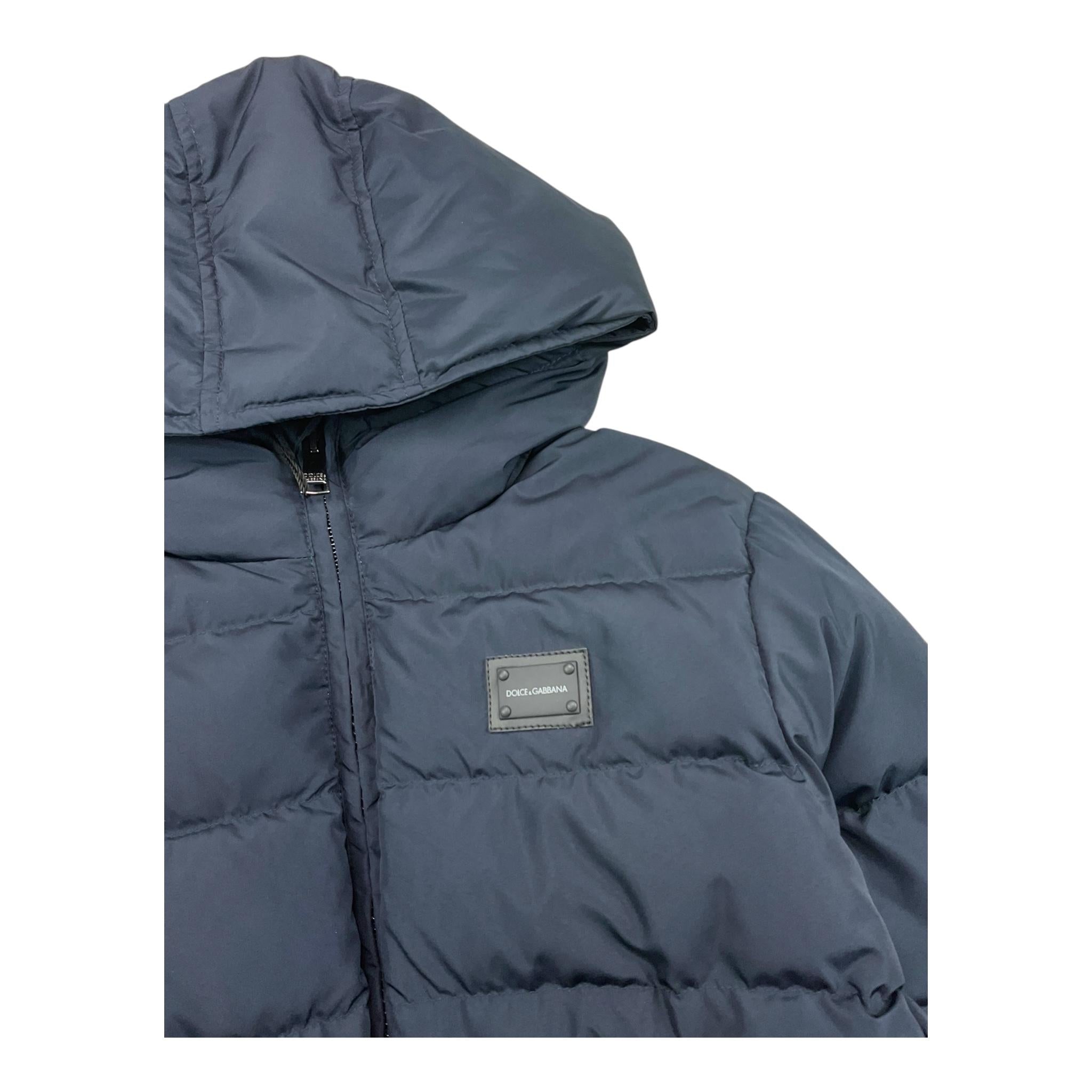 DOLCE & GABBANA giubbino tinta unita con cappuccio Blu per Bambino L4JBS8 BLU DOLCE & GABBANA
