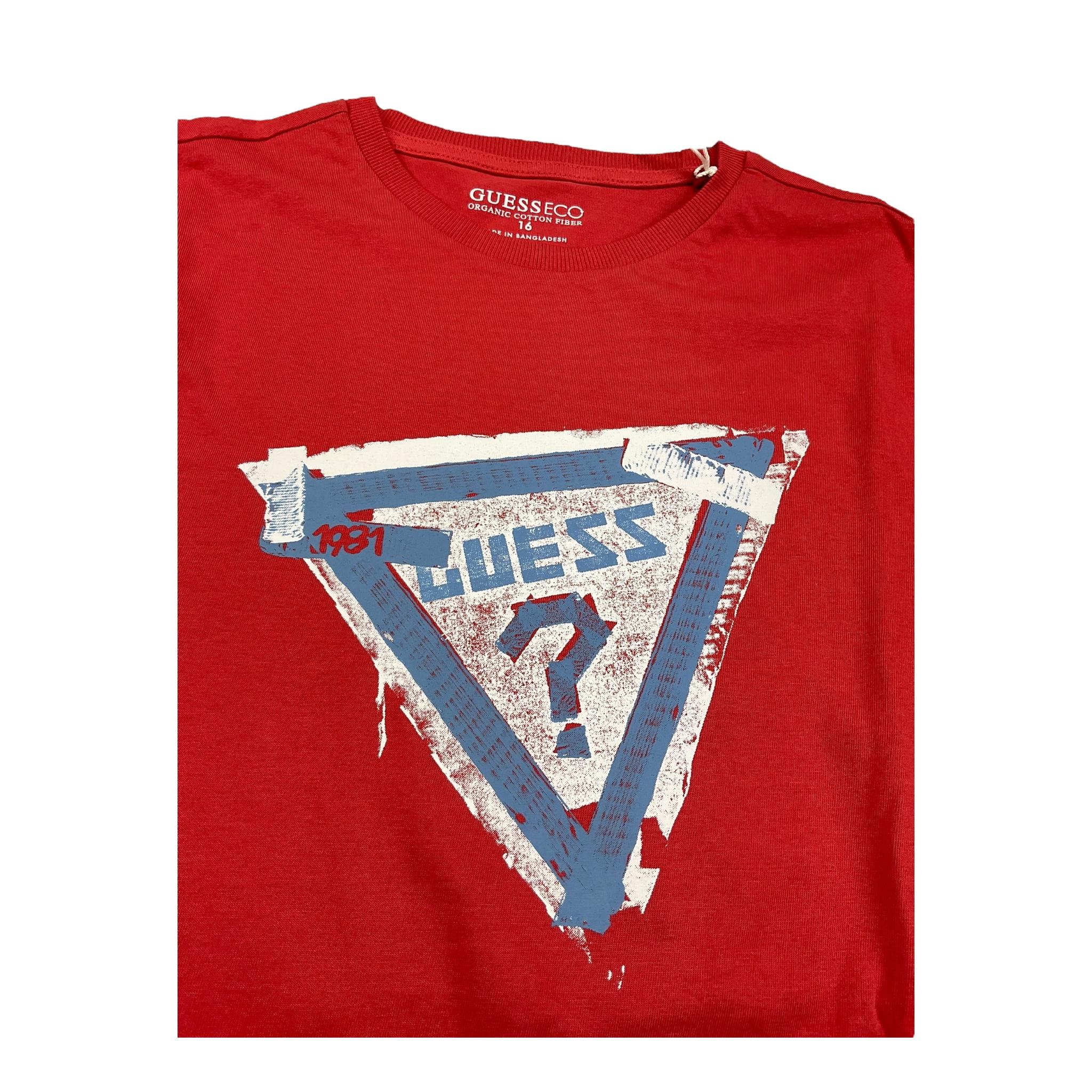 GUESS shirt girocollo tinta unita con stampa Rosso per Bambino L2YI03K8HM0 ROSSO GUESS