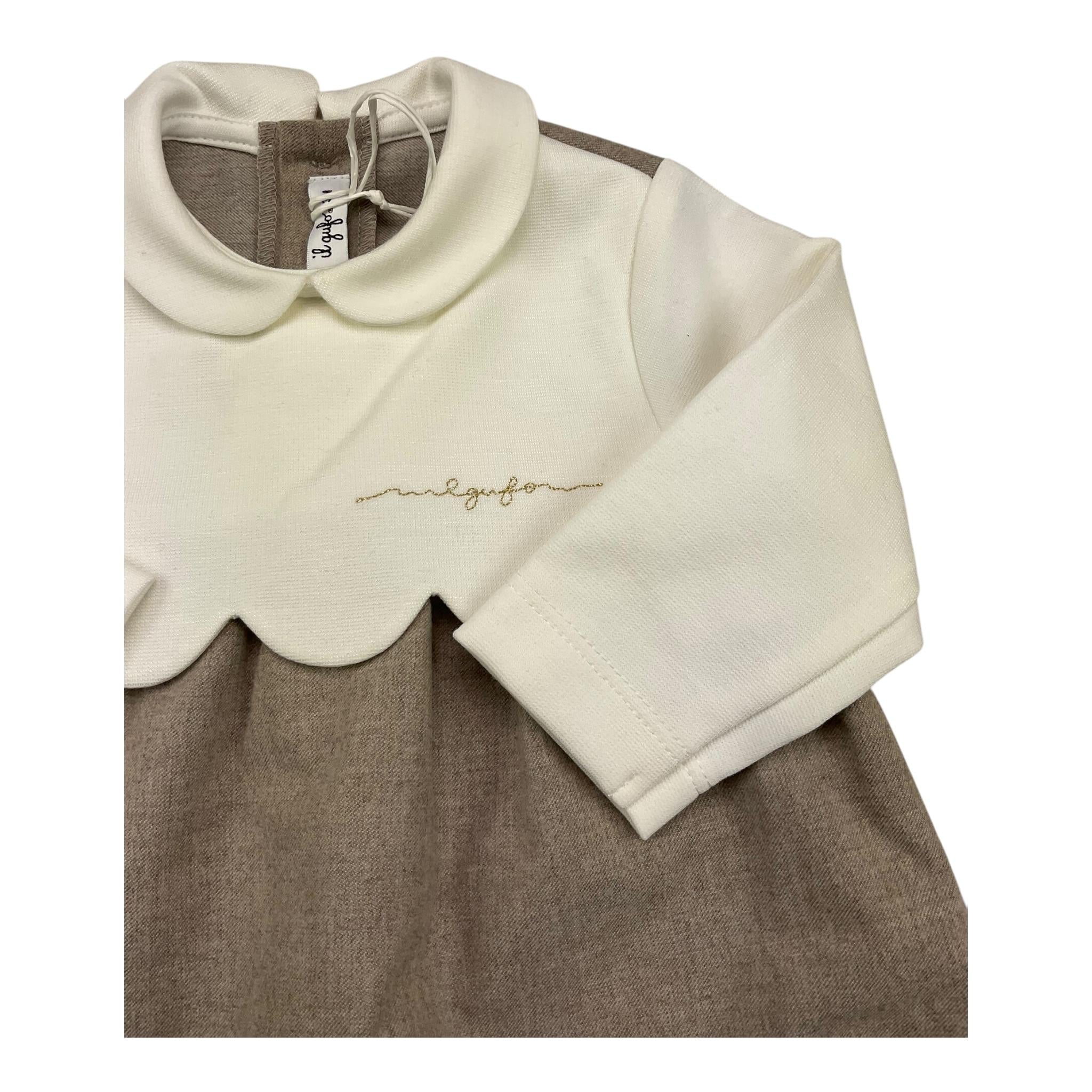 IL GUFO tutina bicolore manica lunga Bianco/beige per Neonata A24TL226W0003 BIANCO/BEIGE IL GUFO