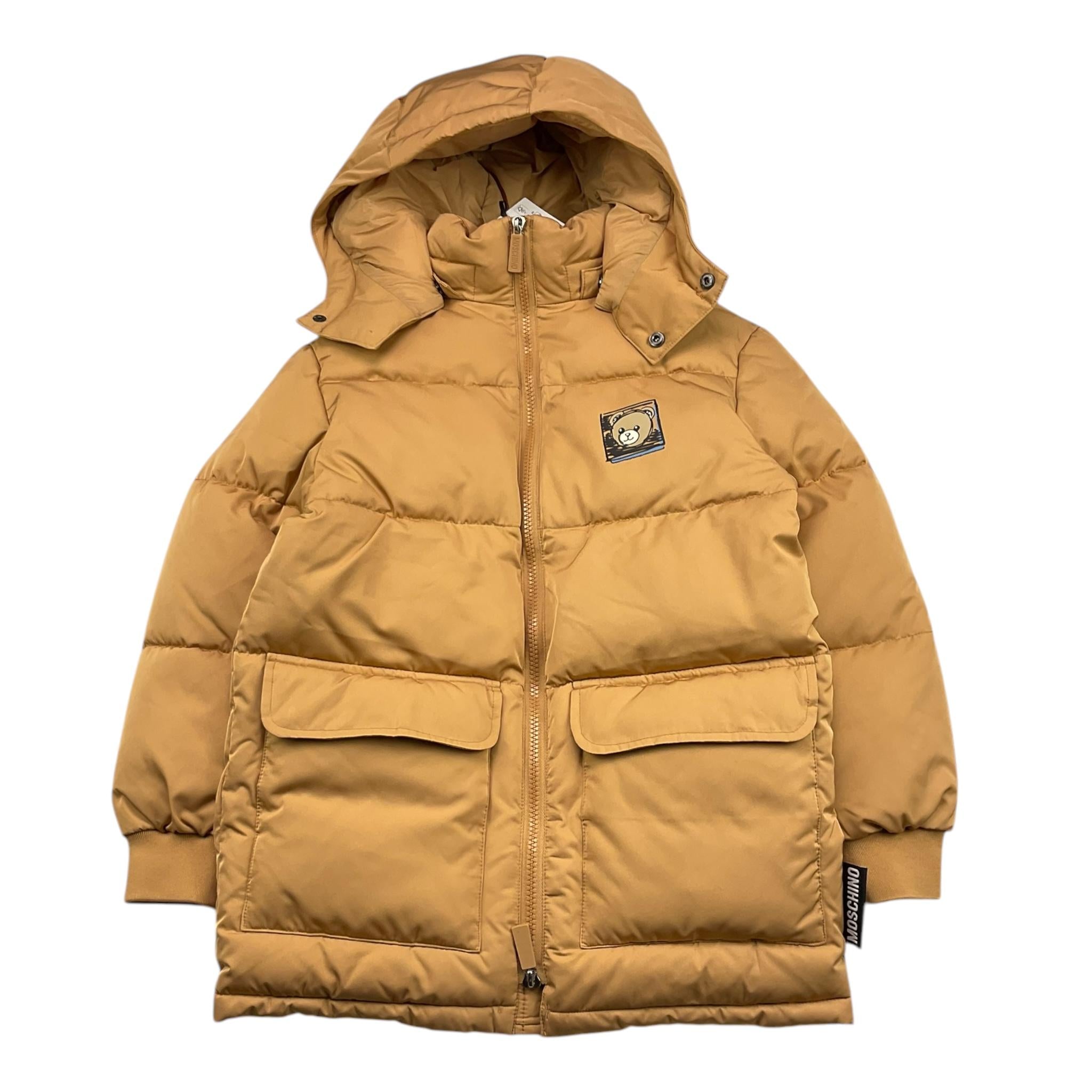 MOSCHINO giubbino tinta unita con zip e cappuccio Cammello per Bambino HUS05H CAMMELLO MOSCHINO