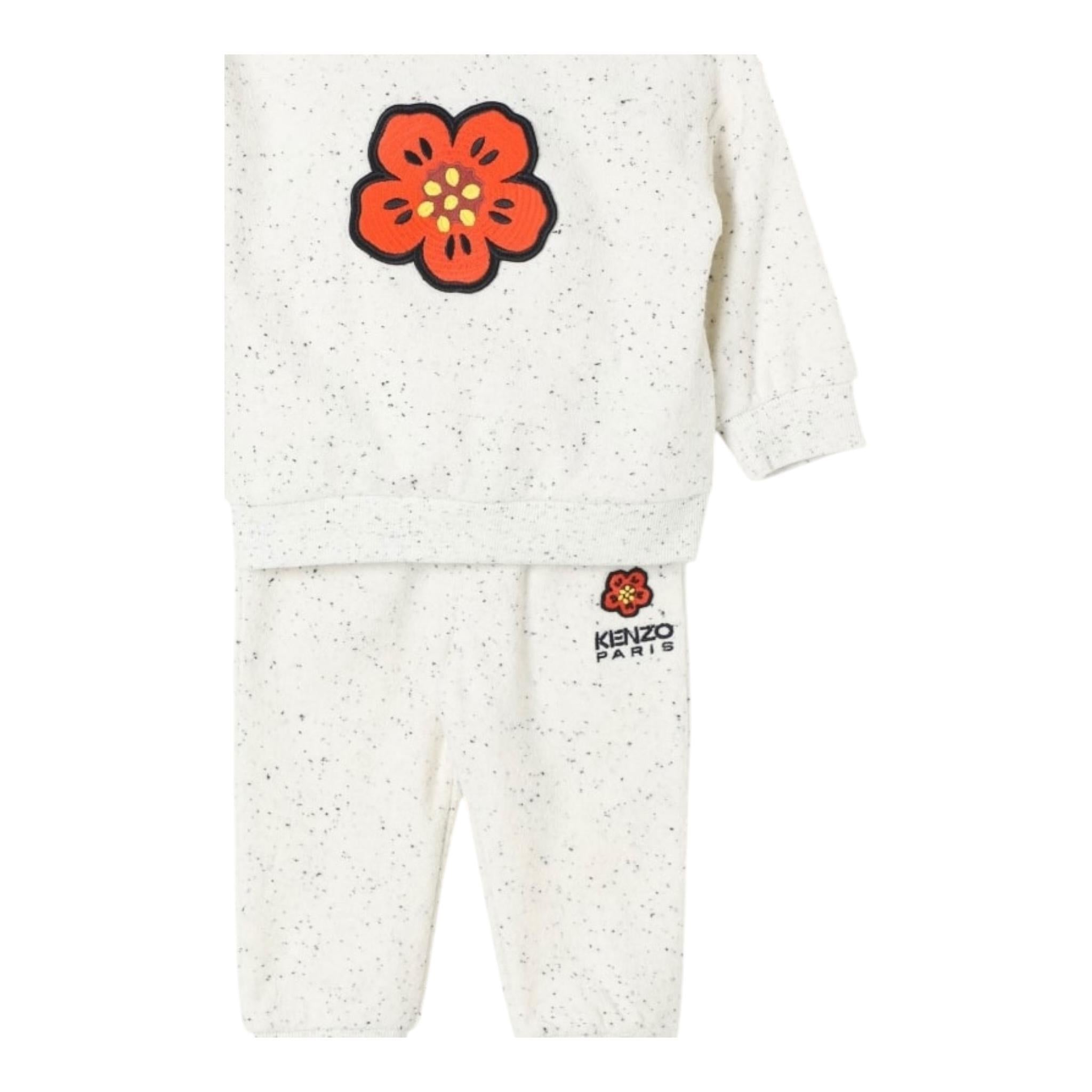 KENZO completo 2pz tinta unita felpa-pantalone Bianco per Bambina K60468 BIANCO KENZO