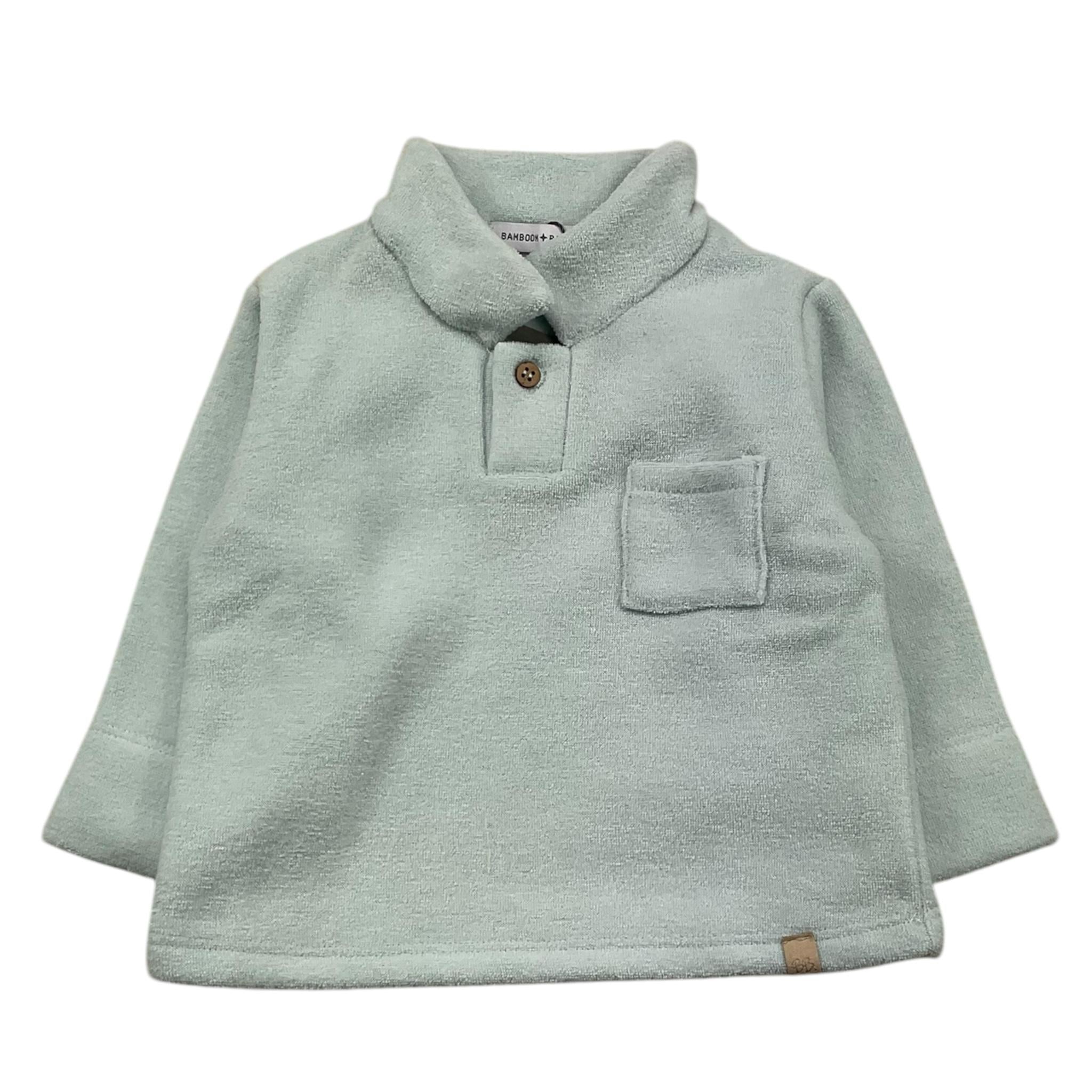 BAMBOOM+BABIES polo manica lunga tinta unita in spugna Azzurro per Neonato 704 AZZURRO BAMBOOM+BABIES