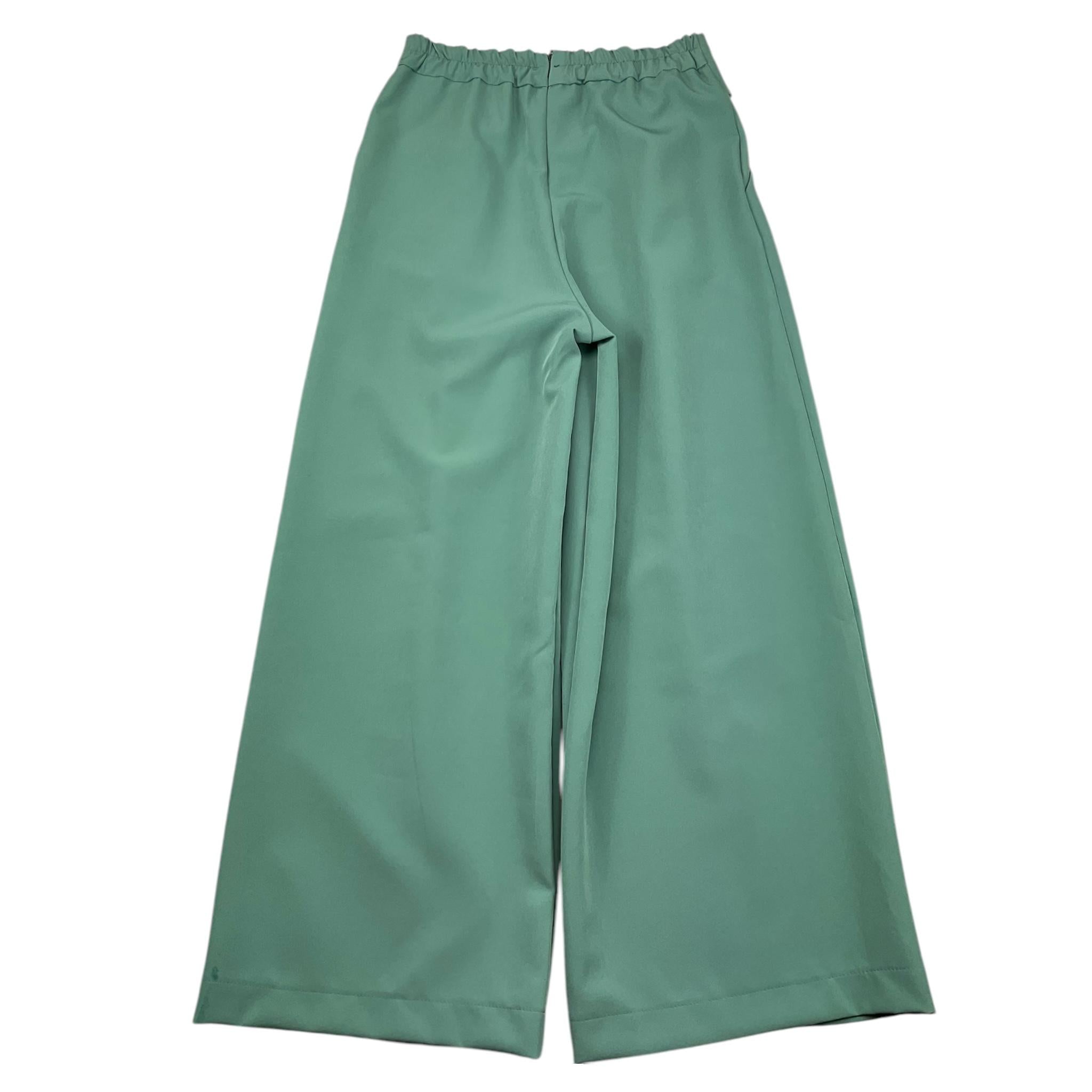 NAIDA pantalone tinta unita modello palazzo Verde per Bambina NAPA278 VERDE NAIDA