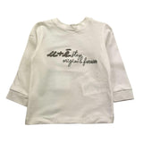 LA STUPENDERIA shirt igrocollo tinta unita con ricamo Panna per Neonato UEM0463X PANNA LA STUPENDERIA