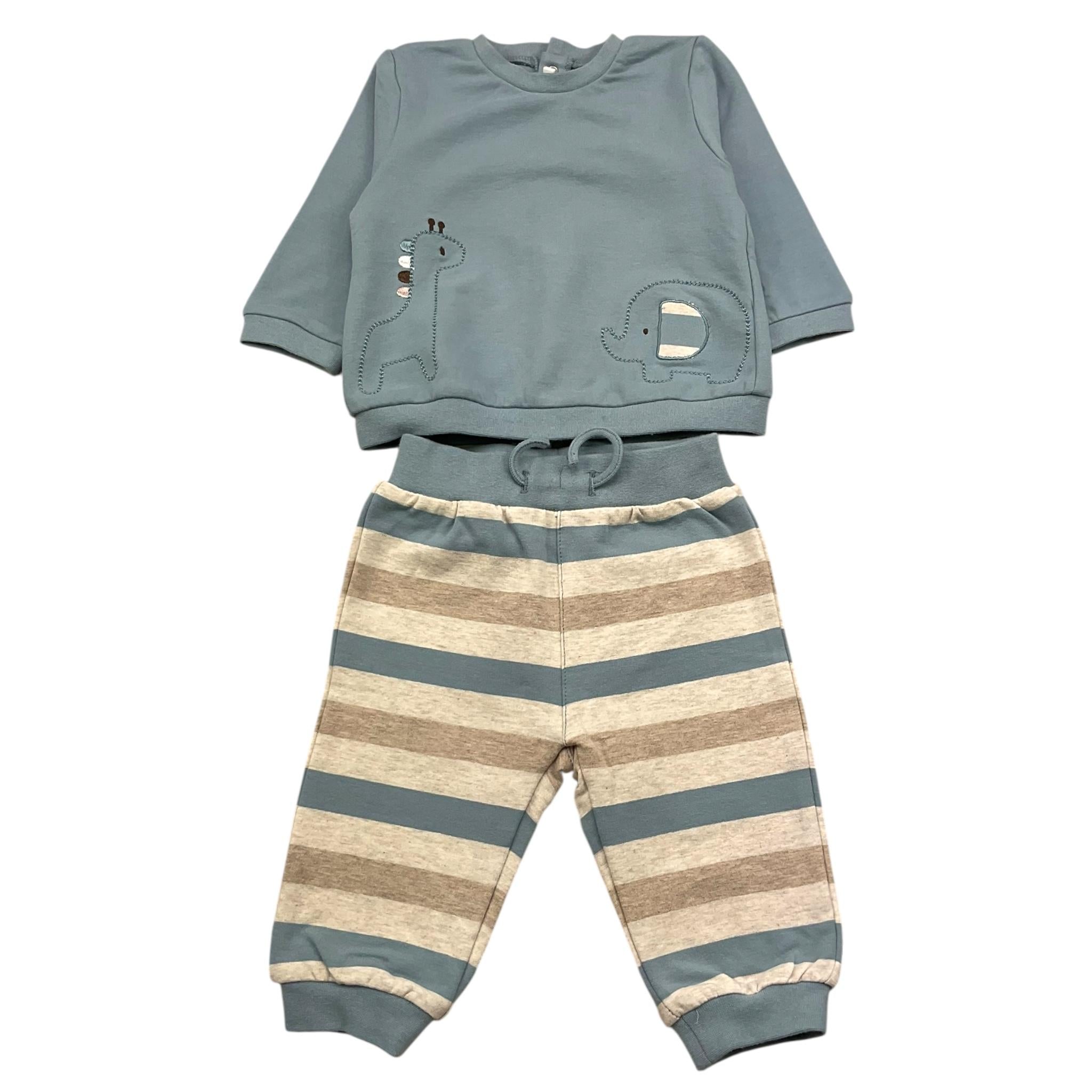 MAYORAL completo 4 pezzi 2felpa-2pantalone bicolore Bianco per Neonato 2623X BIANCO MAYORAL