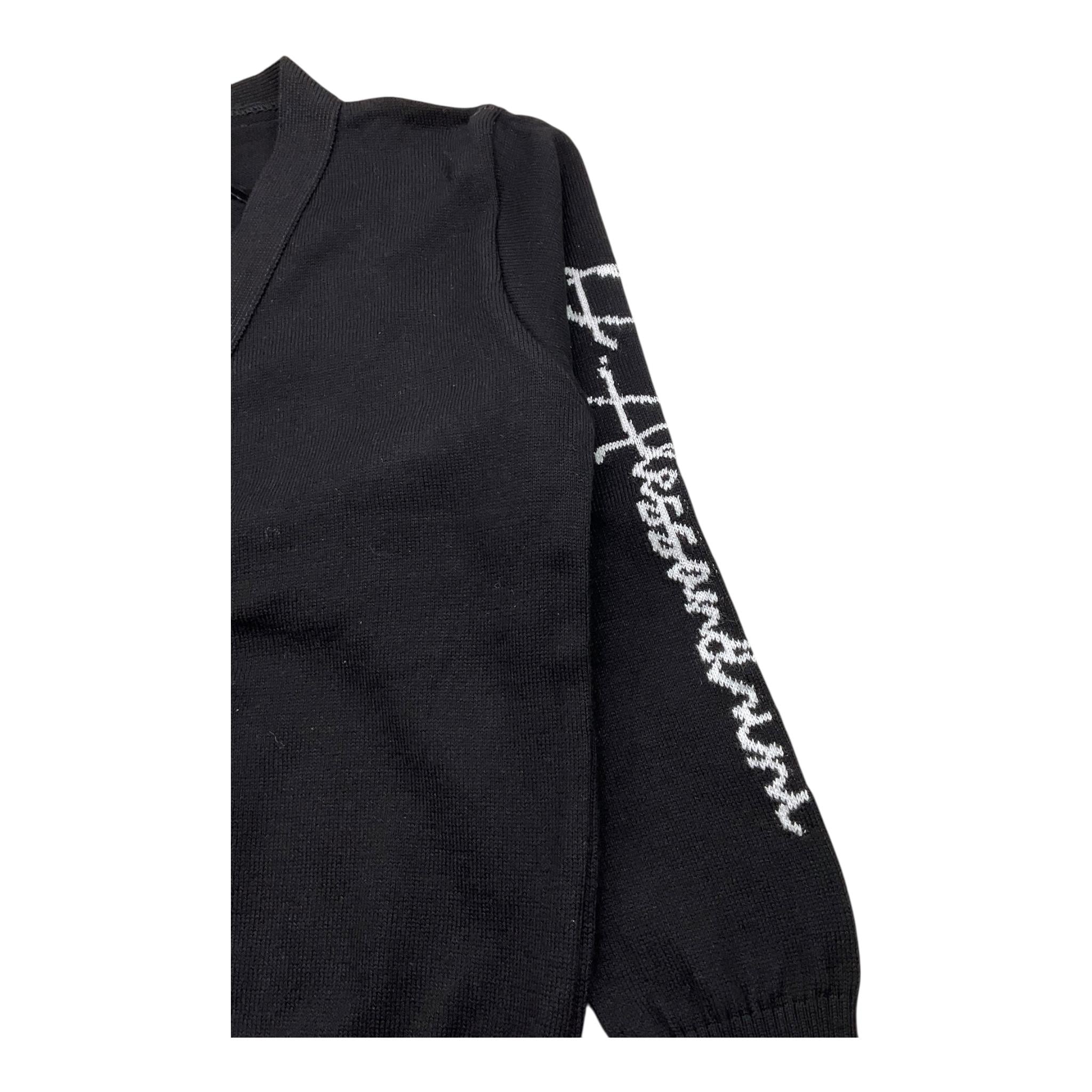 DANIELE ALESSANDRINI cardigan tinta unita con logo alla manica Nero per Bambino 1231W00015X NERO DANIELE ALESSANDRINI