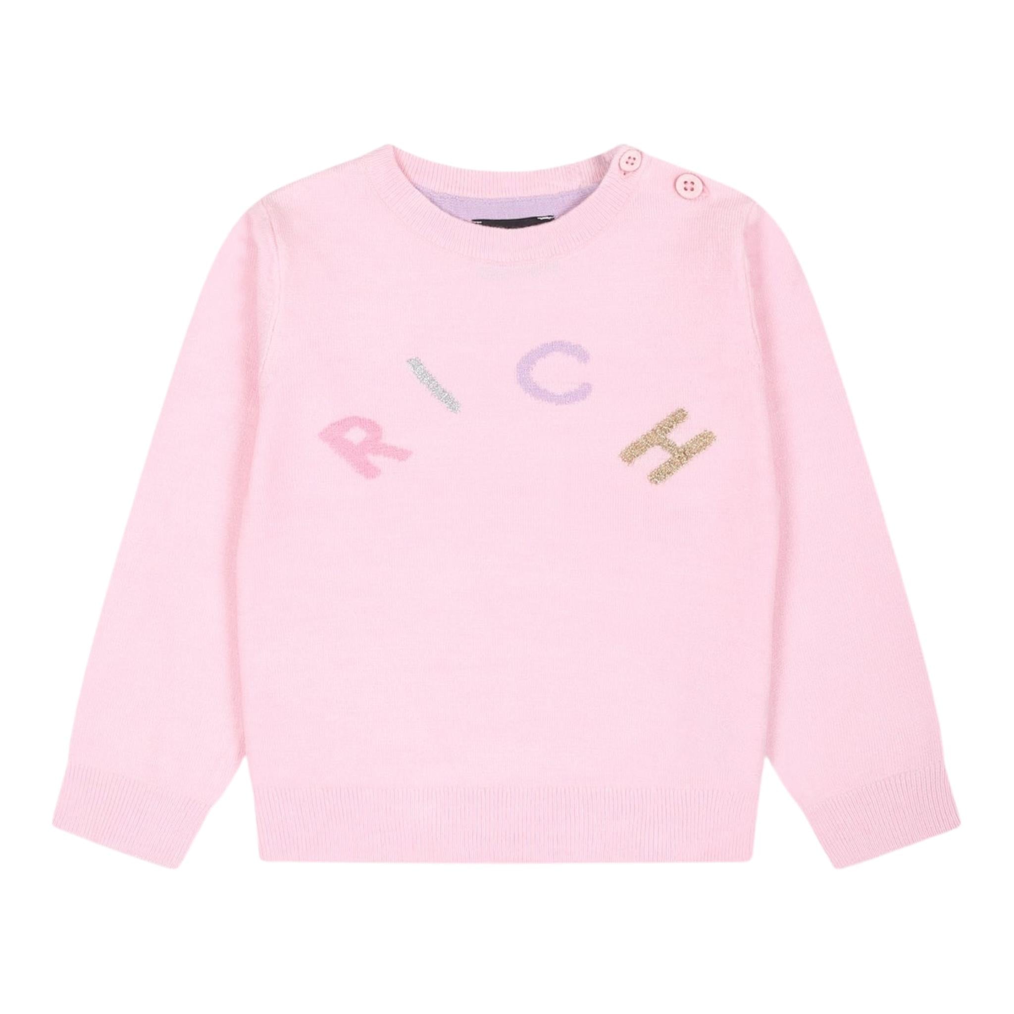 JOHN RICHMOND maglia girocollo tinta unita con stampa Rosa per Neonata RIA24057MA ROSA JOHN RICHMOND