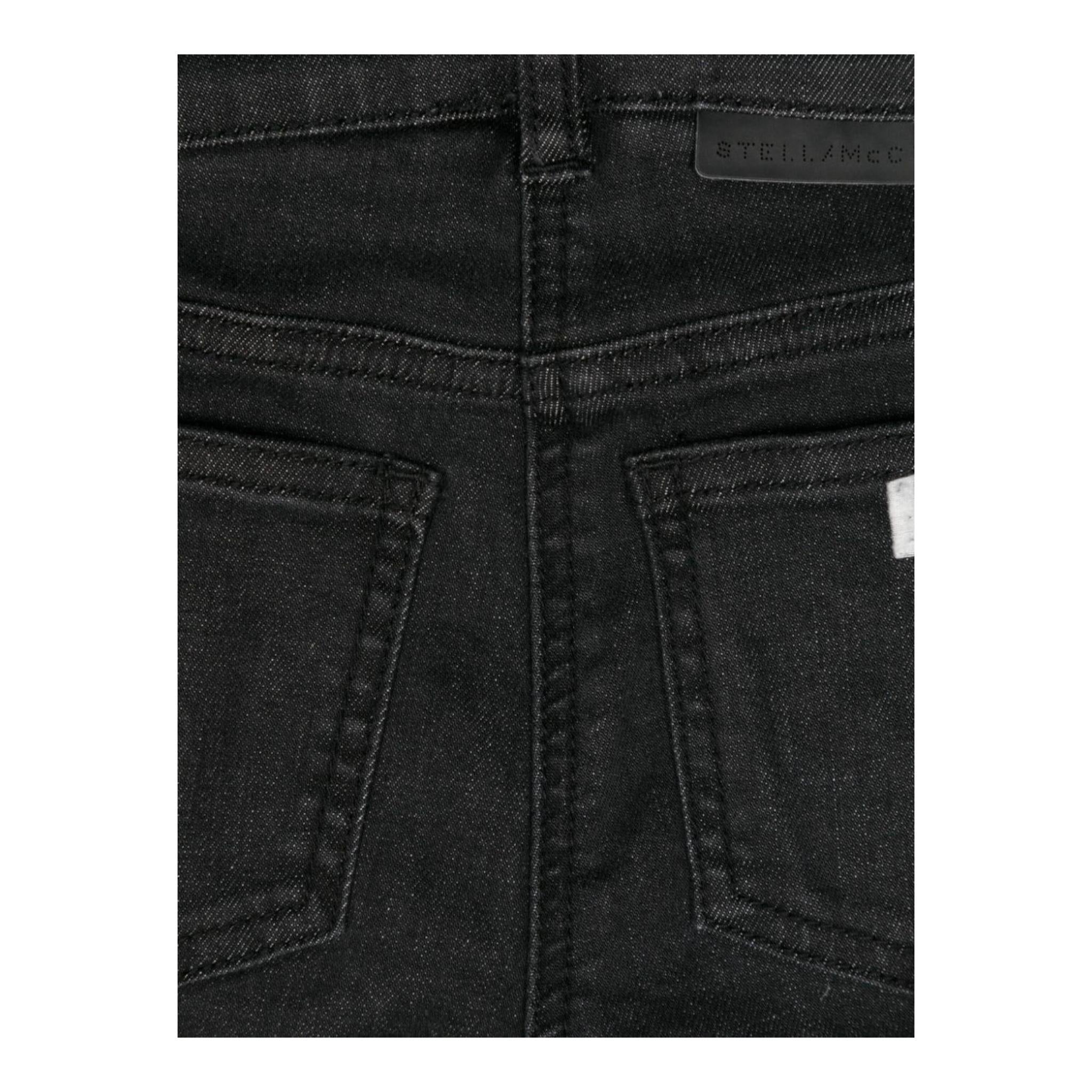 STELLA McCARTNEY jeans tinta unita con modello zampa Nero per Bambina TV6D40X NERO STELLA McCARTNEY