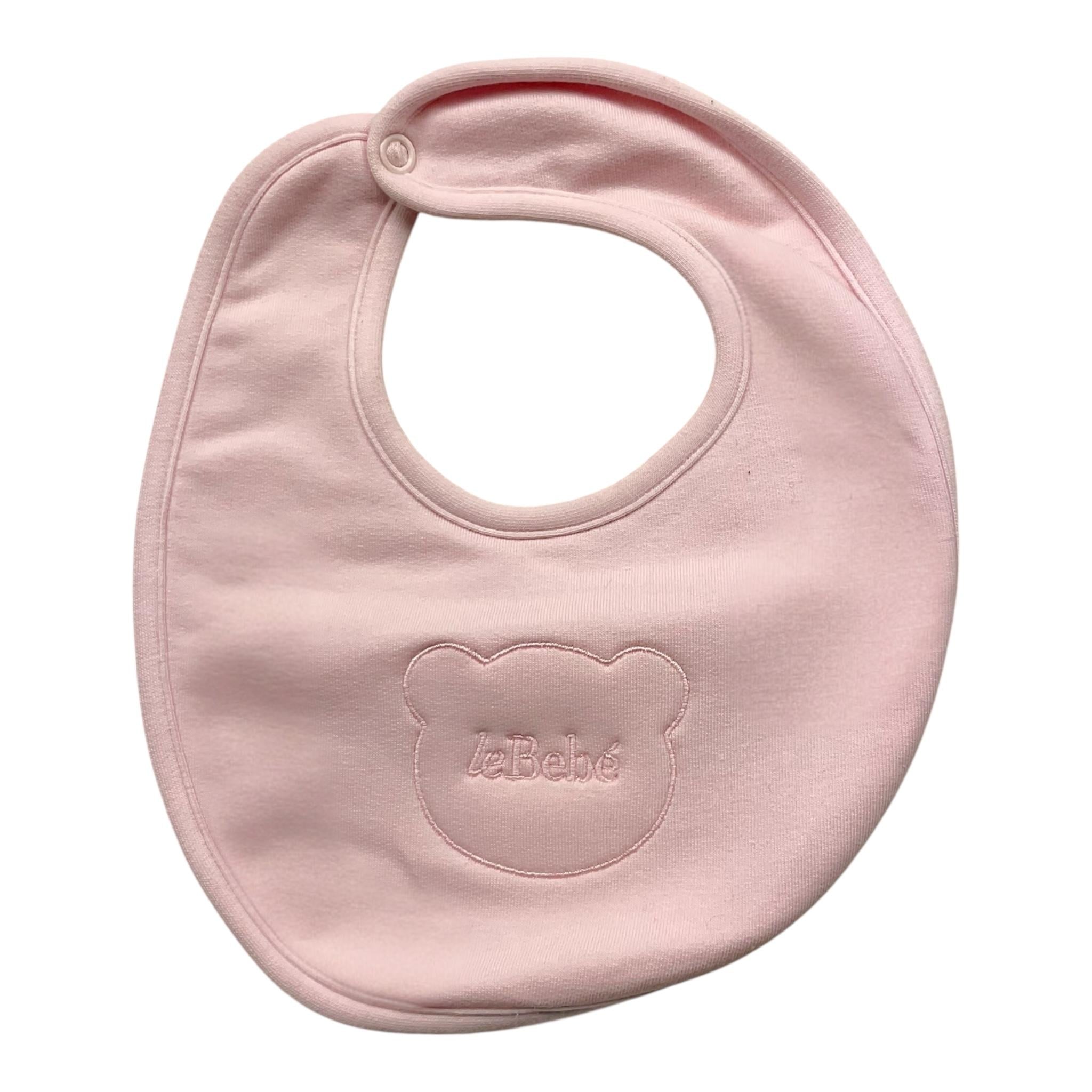 LE BEBE' bavetta tinta unita con stampa Rosa per Neonata LBG4888 ROSA LE BEBE'