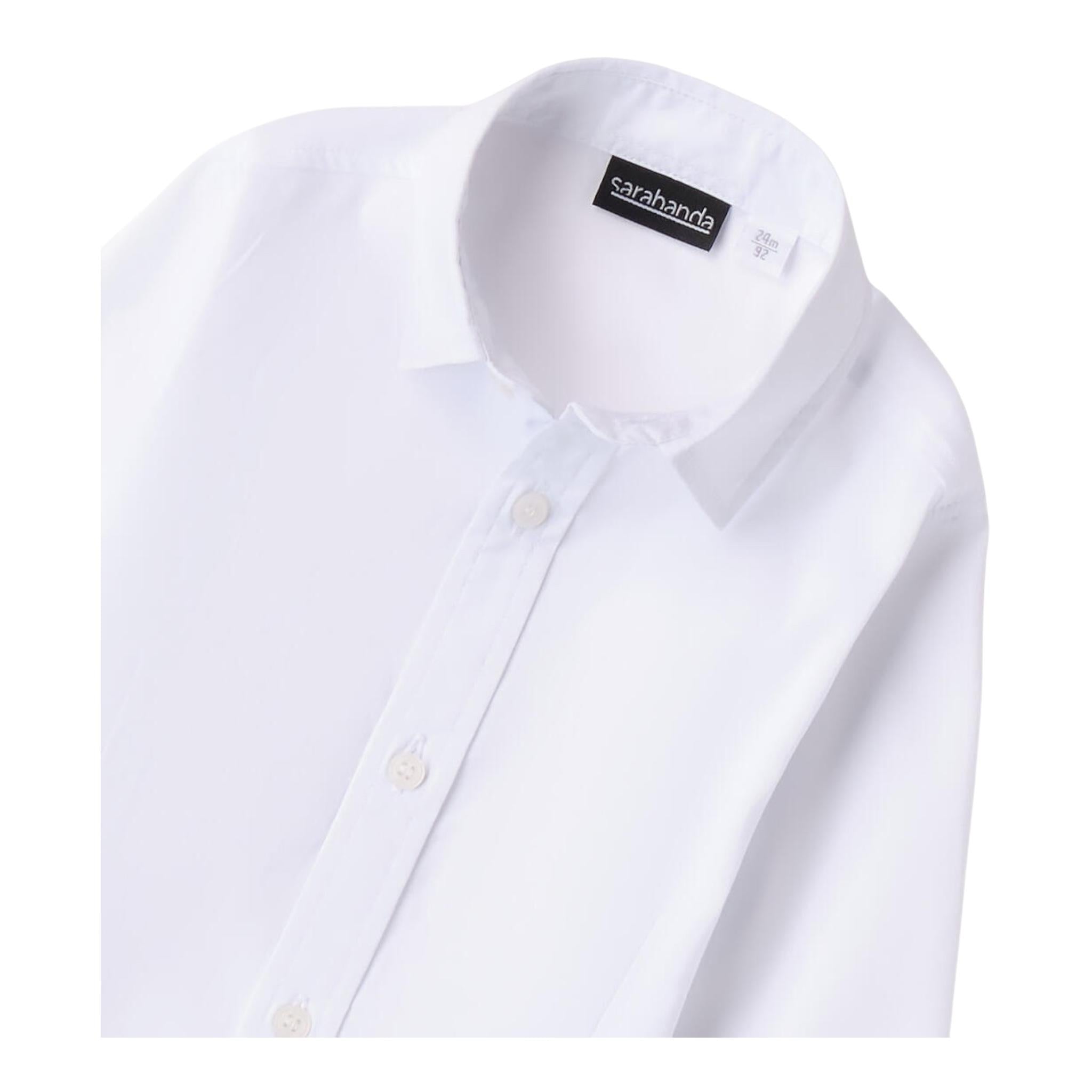 SARABANDA camicia manica lunga tinta unita con bottoni Bianco per Bambino 7130 BIANCO SARABANDA