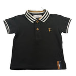 TRUSSARDI polo mezza manica tinta unita cn profili in contrasto Nero per Neonato TIA25082PO NERO TRUSSARDI