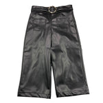 ABEL & LULA pantalone in ecopelle tinta unita modello palazzo Nero per Bambina 55716 NERO ABEL & LULA