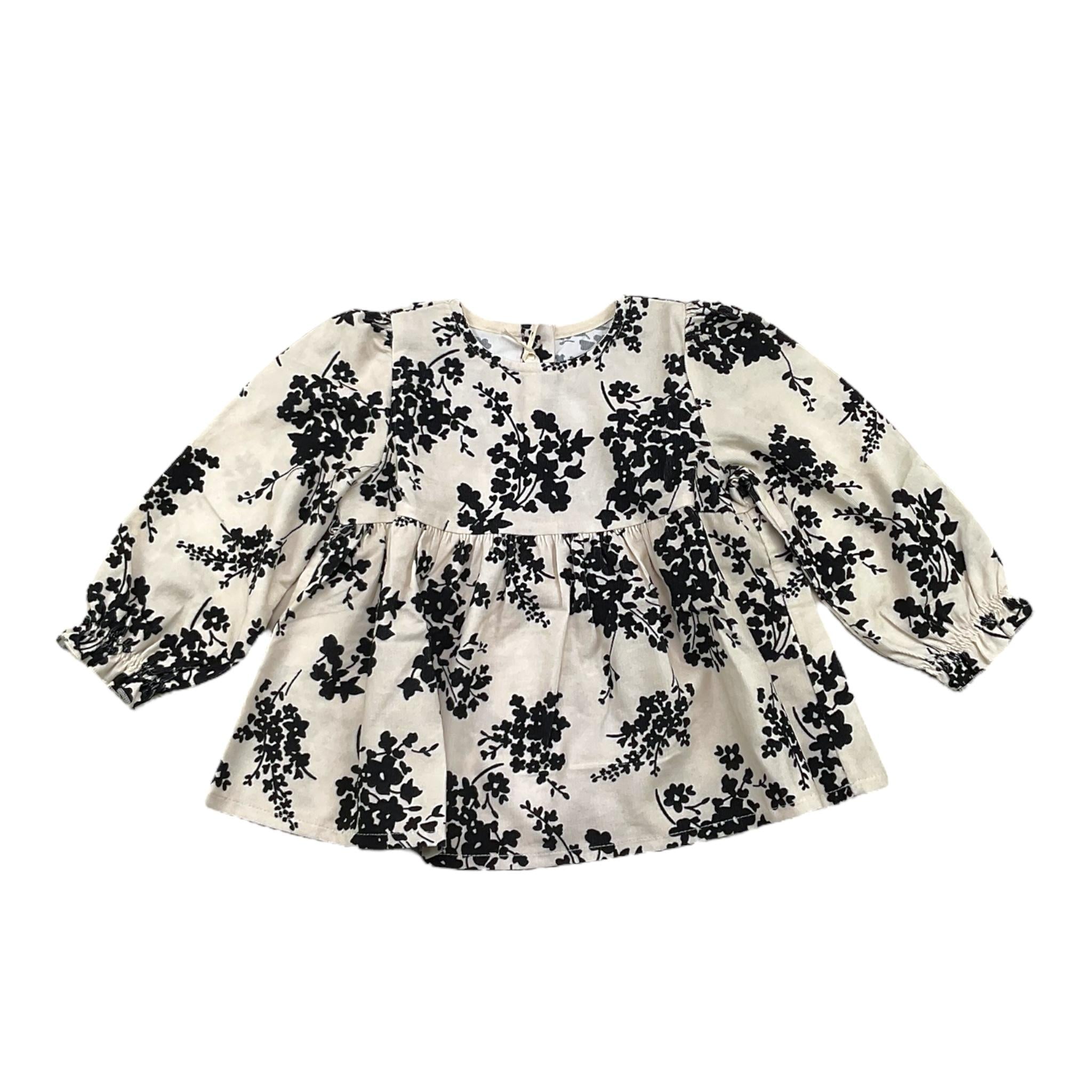 ZHOE & TOBIAH camicia tinta unita con stampa fiori Beige per Neonata VFL3N BEIGE ZHOE & TOBIAH