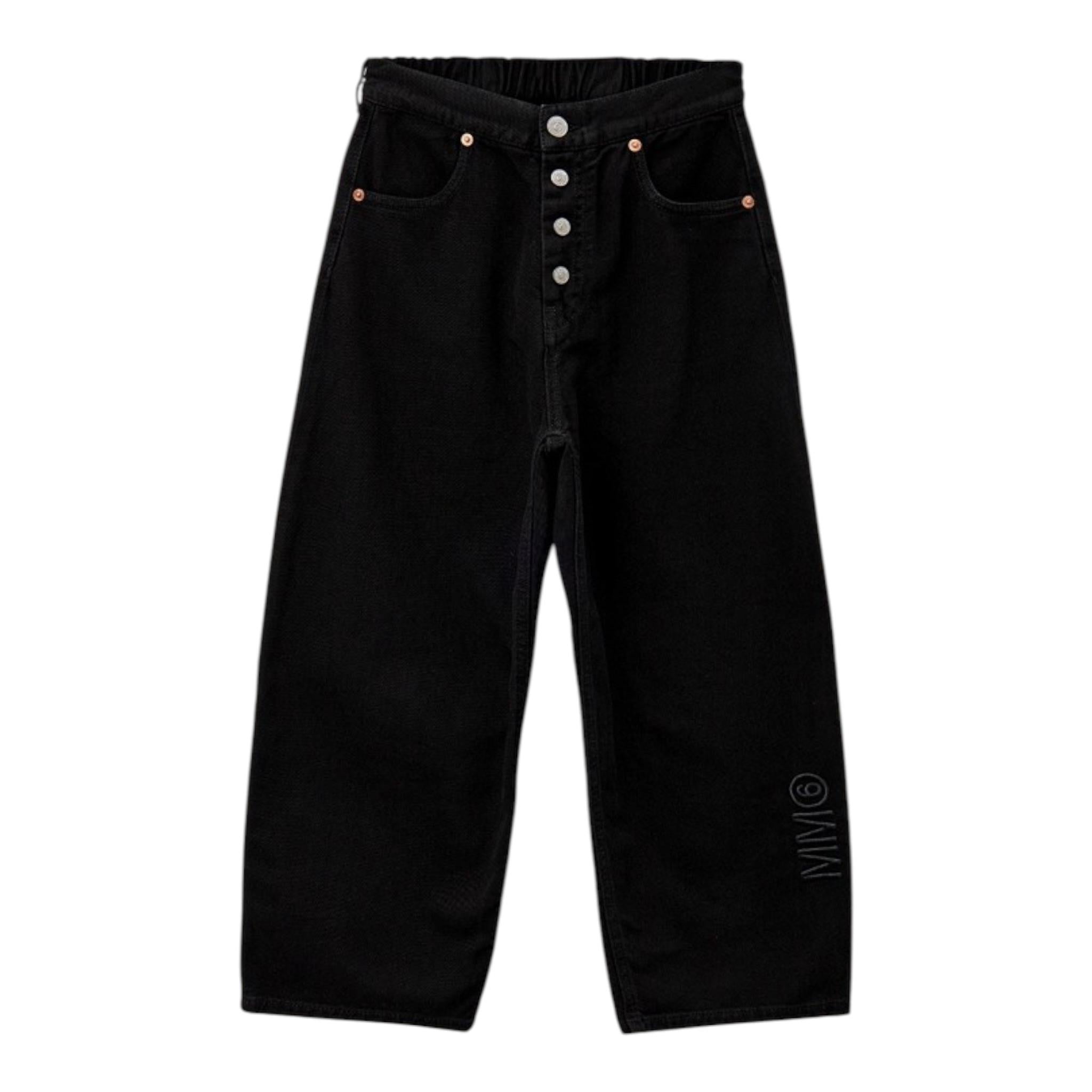MAISON MARGIELA jeans tinta unita modello baggy Nero per Bambina M60451 NERO MAISON MARGIELA