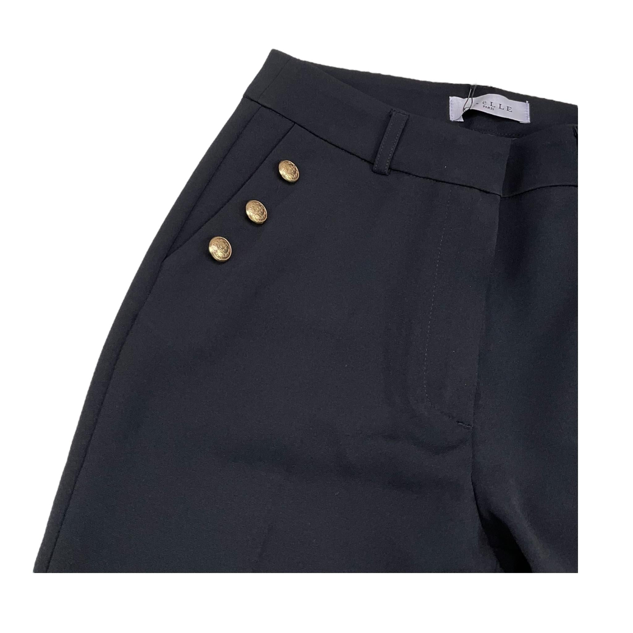 GAELLE pantalone tinta unita con finti bottoni Nero per Bambina 2741P00323X NERO GAELLE