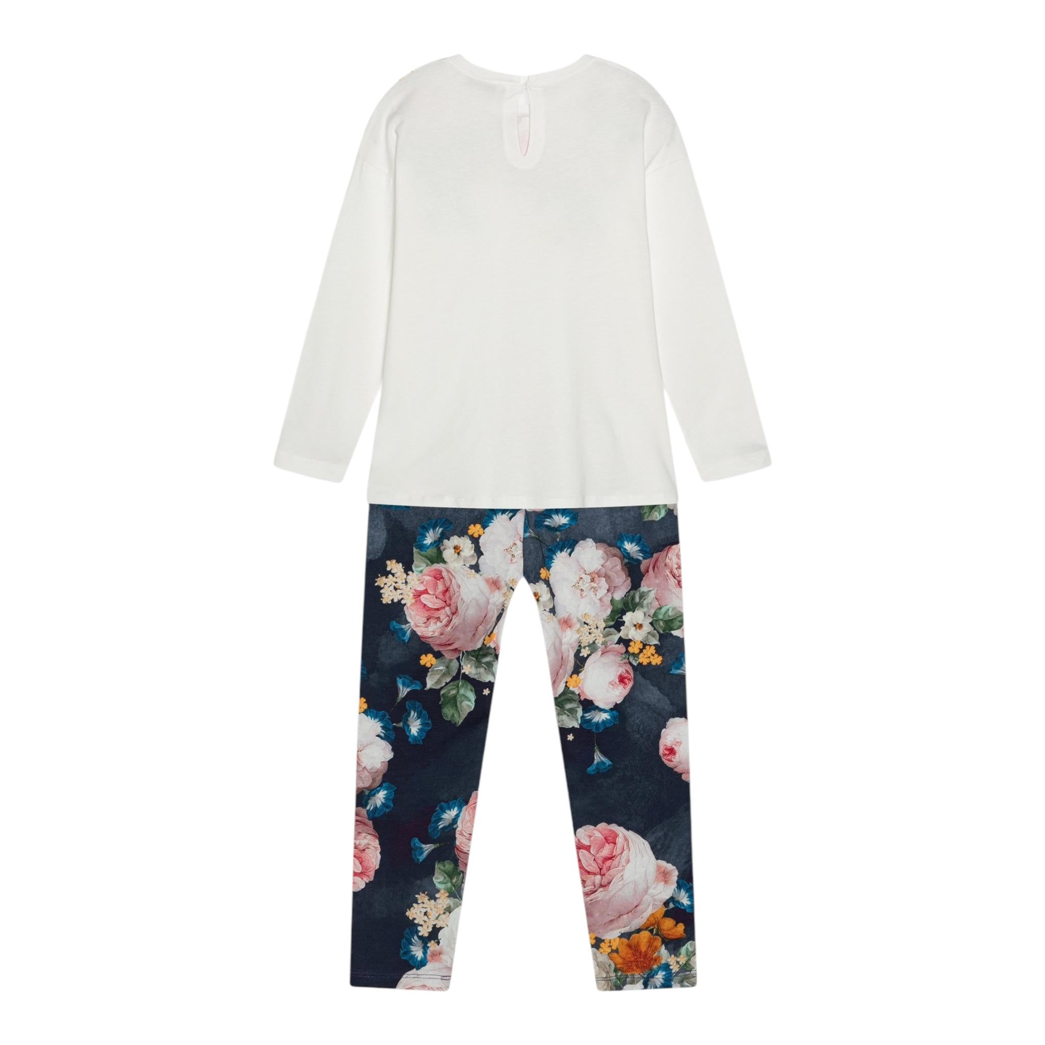 MONNALISA completo 2 pezzi t-shirt-leggins Bianco/blu per Bambina 11D500 BIANCO/BLU MONNALISA
