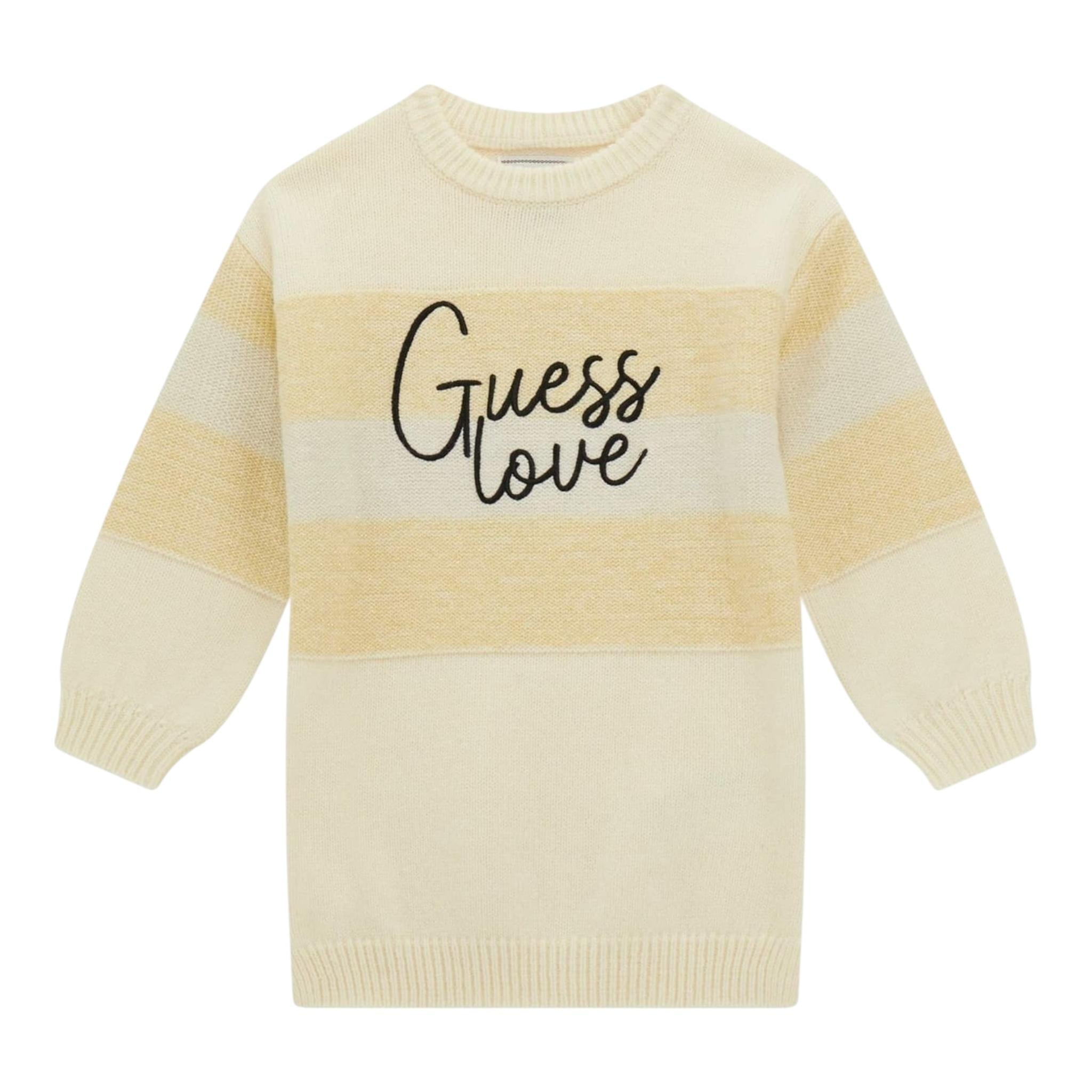 GUESS abito girocollo tinta unita con fantasia Panna per Bambina K4BK03Z2V70X PANNA GUESS