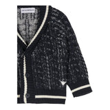 EMPORIO ARMANI cardigan tinta unita con profili in contrasto Blu per Neonato 6DHM62 BLU EMPORIO ARMANI