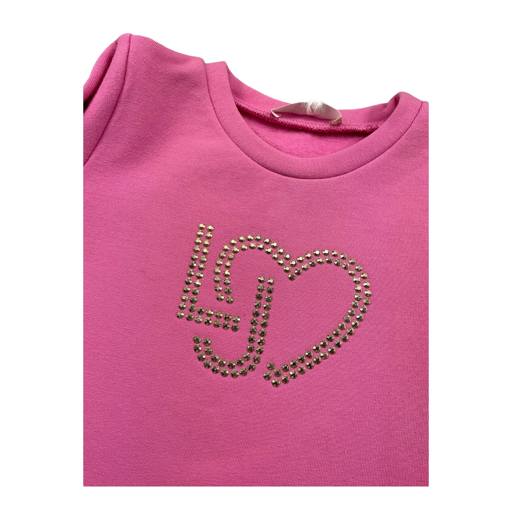 LIU JO abito modello felpa tinta unita con stampa Rosa per Bambina KF4023XXXXX ROSA LIU JO