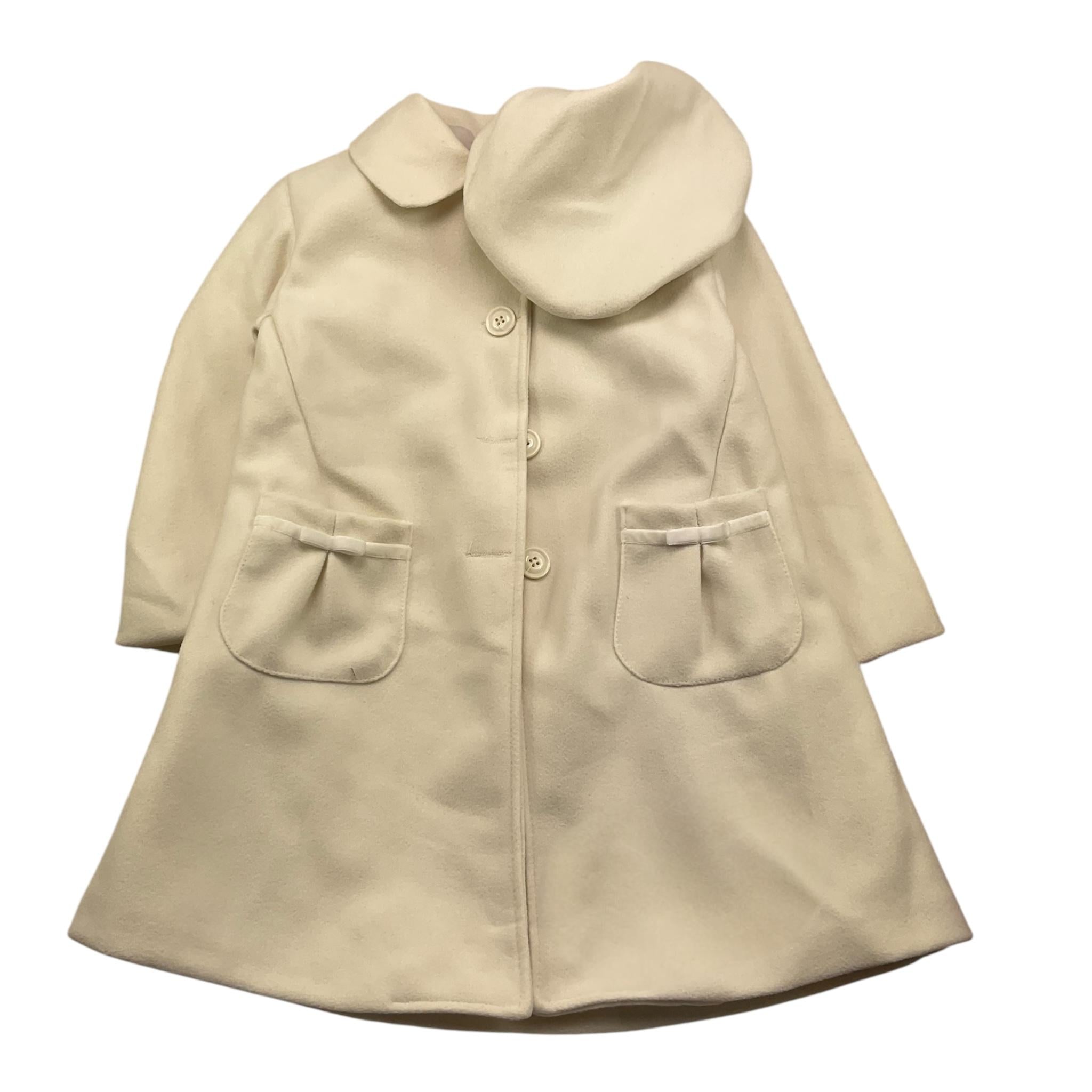 AZZURRA cappotto tinta unita con cappello Panna per Bambina 2419B PANNA AZZURRA