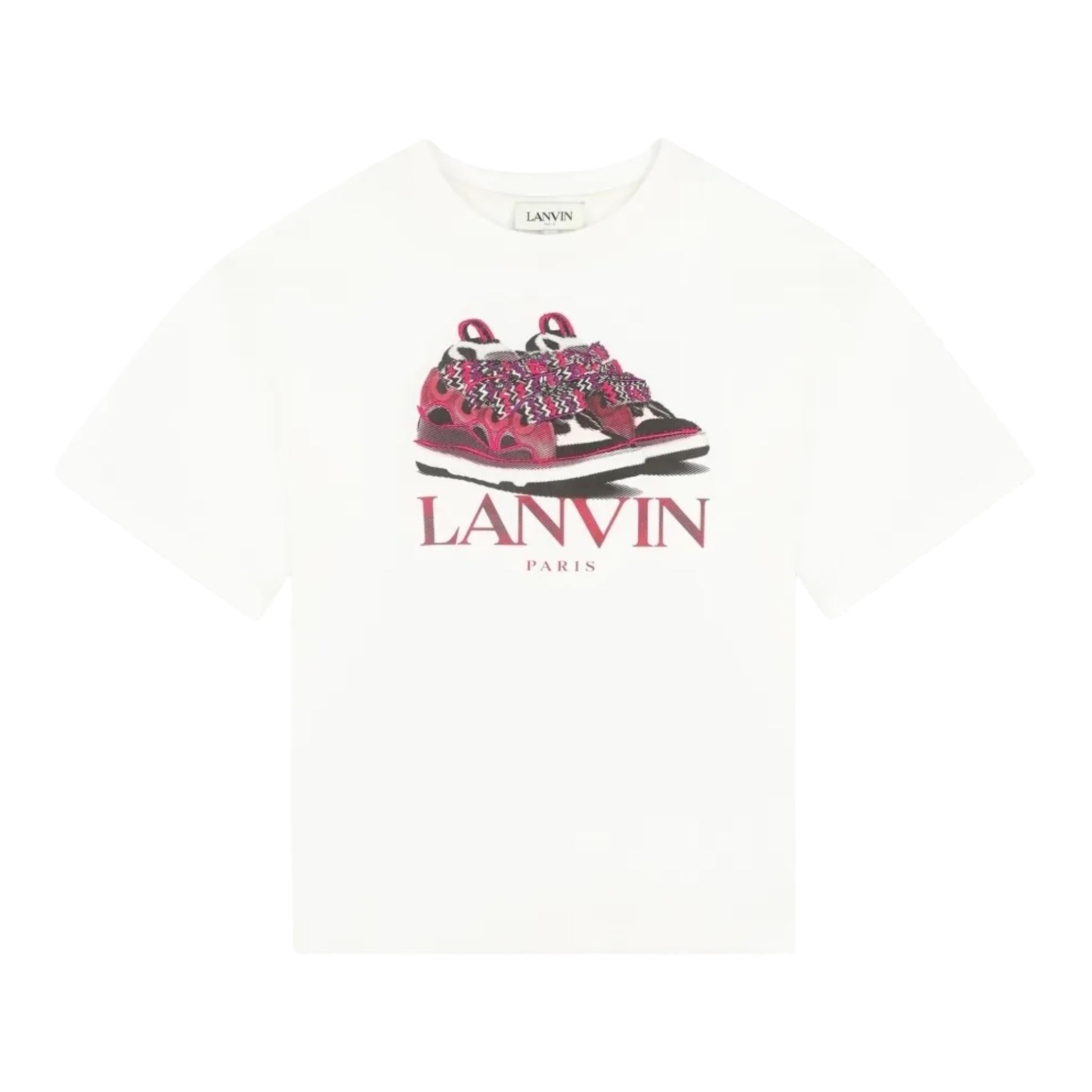 LANVIN t-shirt tinta unita con stampa Bianco per Bambina N30117 BIANCO LANVIN