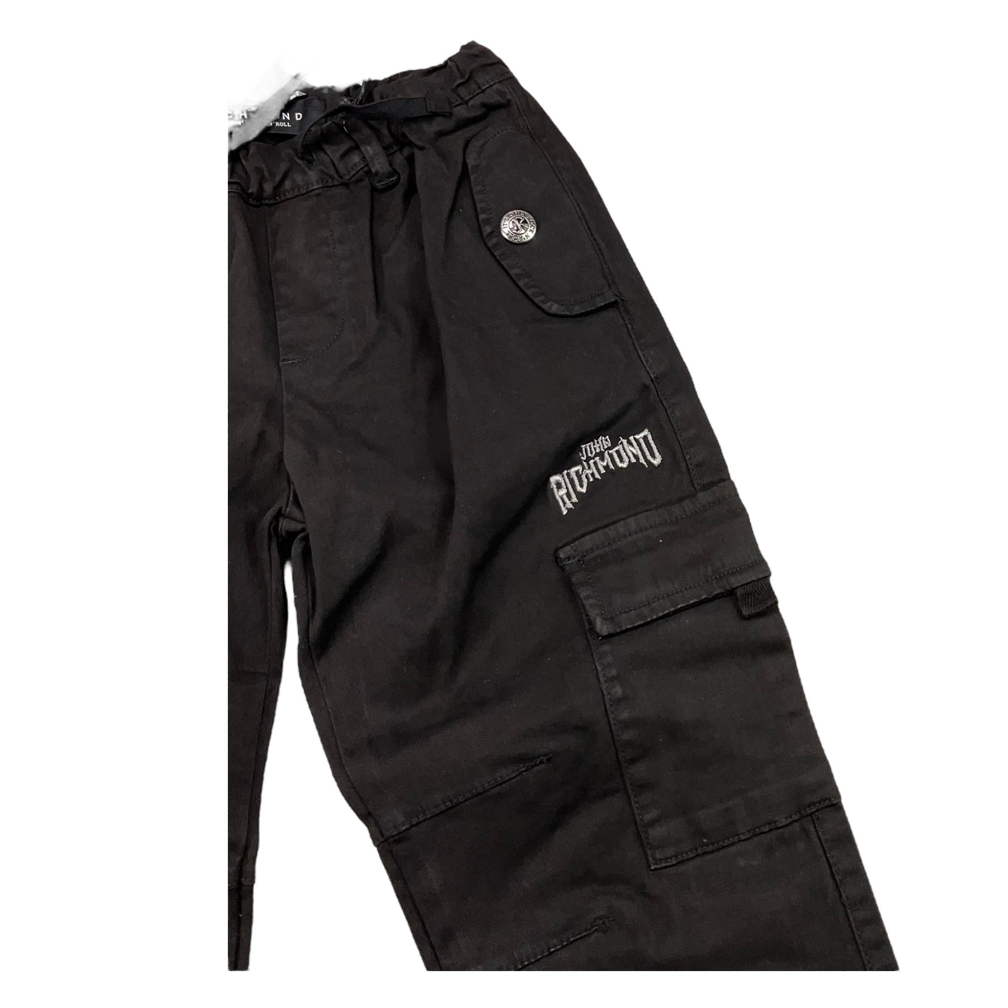 JOHN RICHMOND pantalone tinta unita cn elastico in vita Nero per Bambino RBA25244PA NERO JOHN RICHMOND
