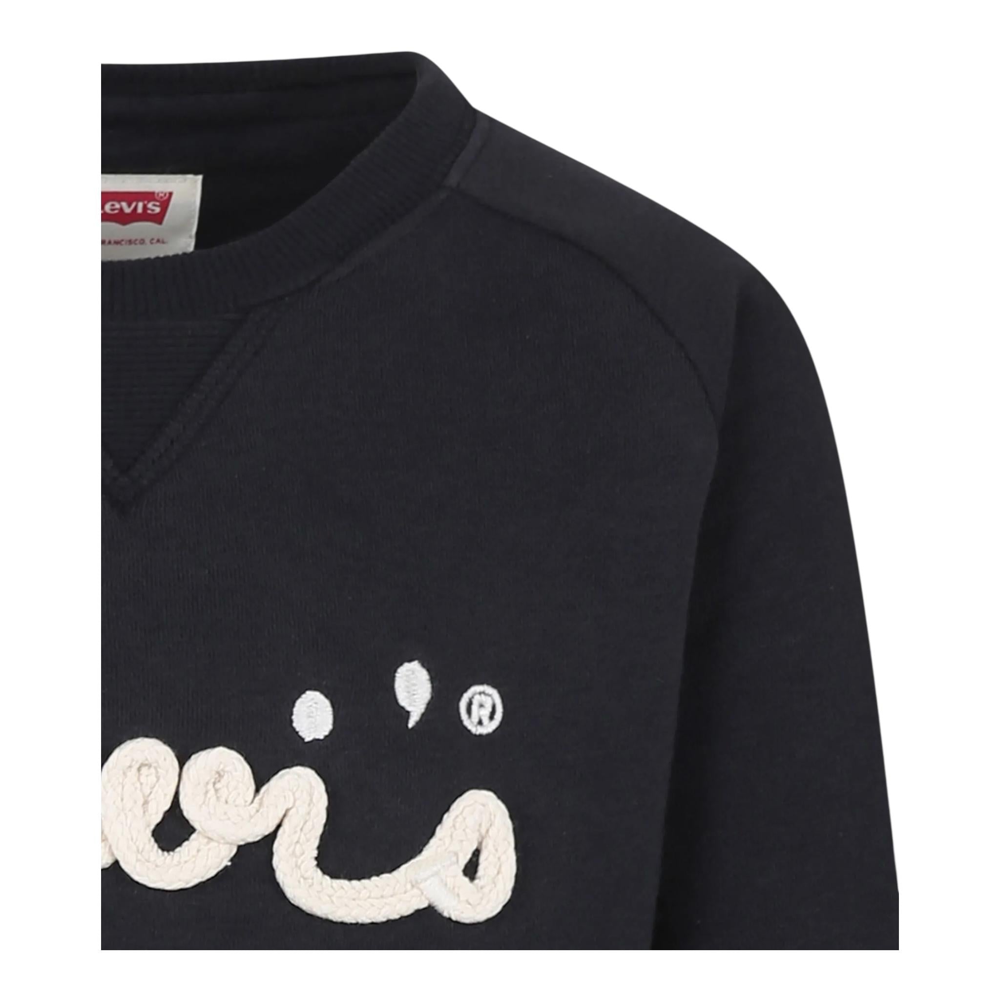LEVI'S felpa girocollo tinta unita con stampa Nero per Bambino 4EL085 NERO LEVI'S