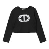 TWINSET shirt girocollo tinta unita con stampa Nero per Bambina 242GJ2032XXX NERO TWINSET