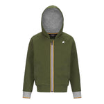 K-WAY felpa con zip e cappuccio tinta unita Verde per Bambino K2131QW VERDE K-WAY