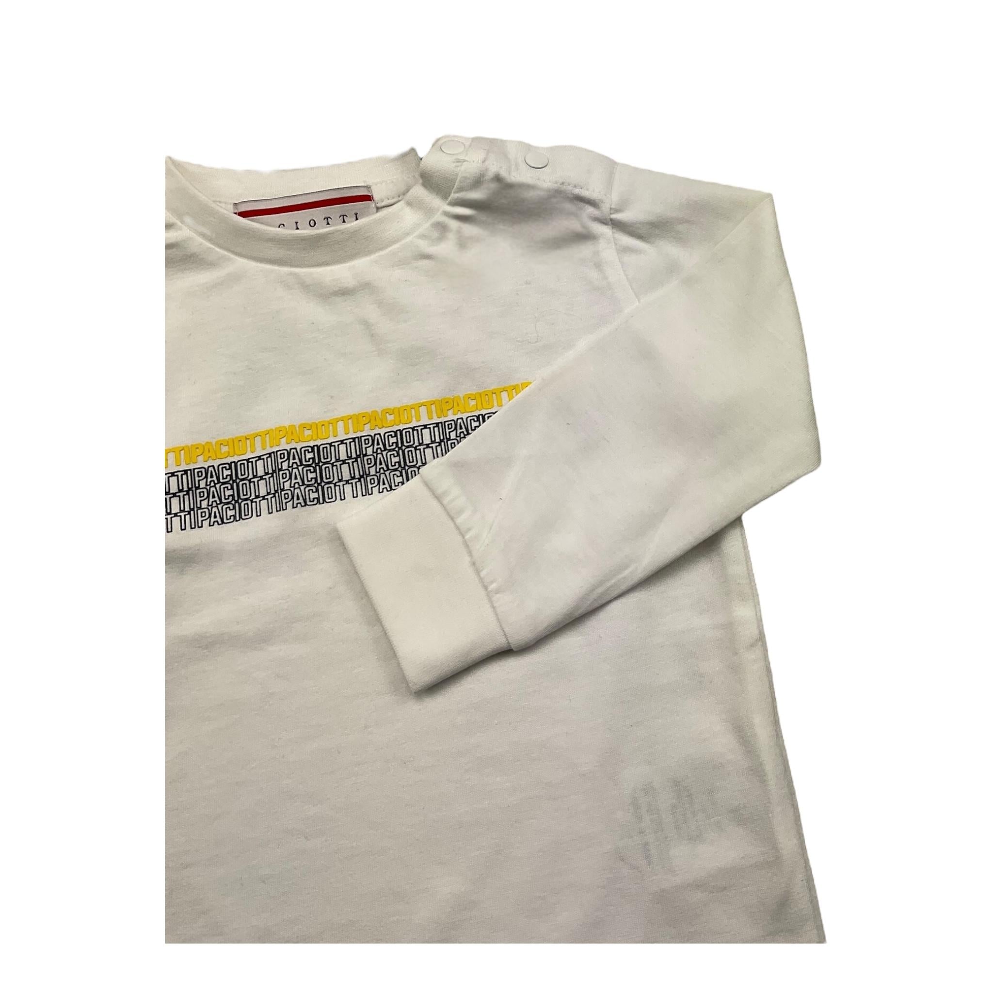 CESARE PACIOTTI shirt girocollo tinta unita cn stampa logo Bianco per Neonato TSP5306B BIANCO CESARE PACIOTTI