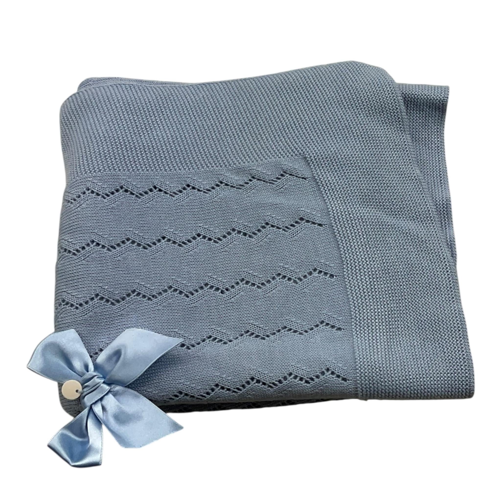 VALENTINA BEBES set coperta-cappello tinta unita Azzurro per Neonata MC68 AZZURRO VALENTINA BEBES