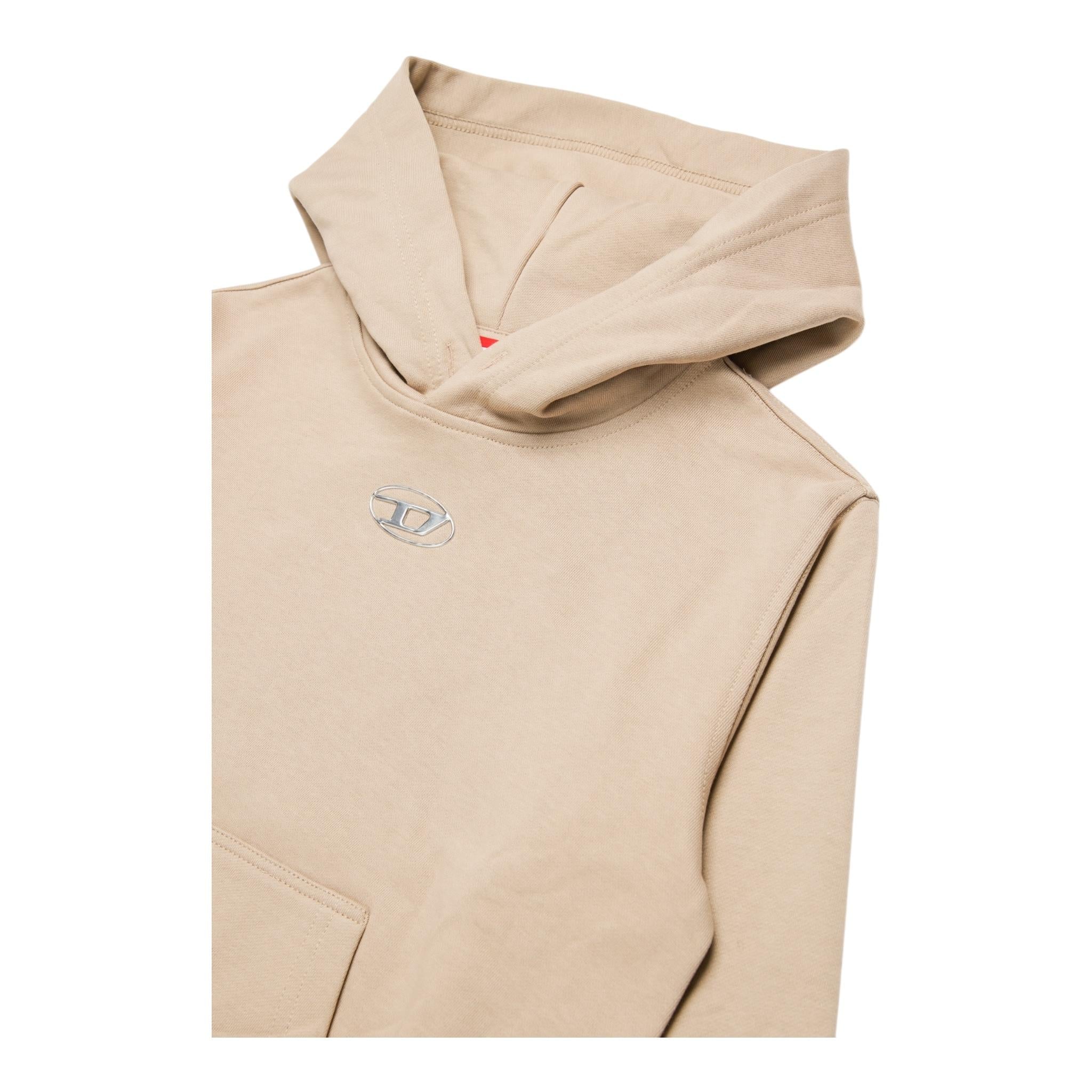DIESEL felpa chiusa con cappuccio tinta unita Beige per Bambino J02025 BEIGE DIESEL