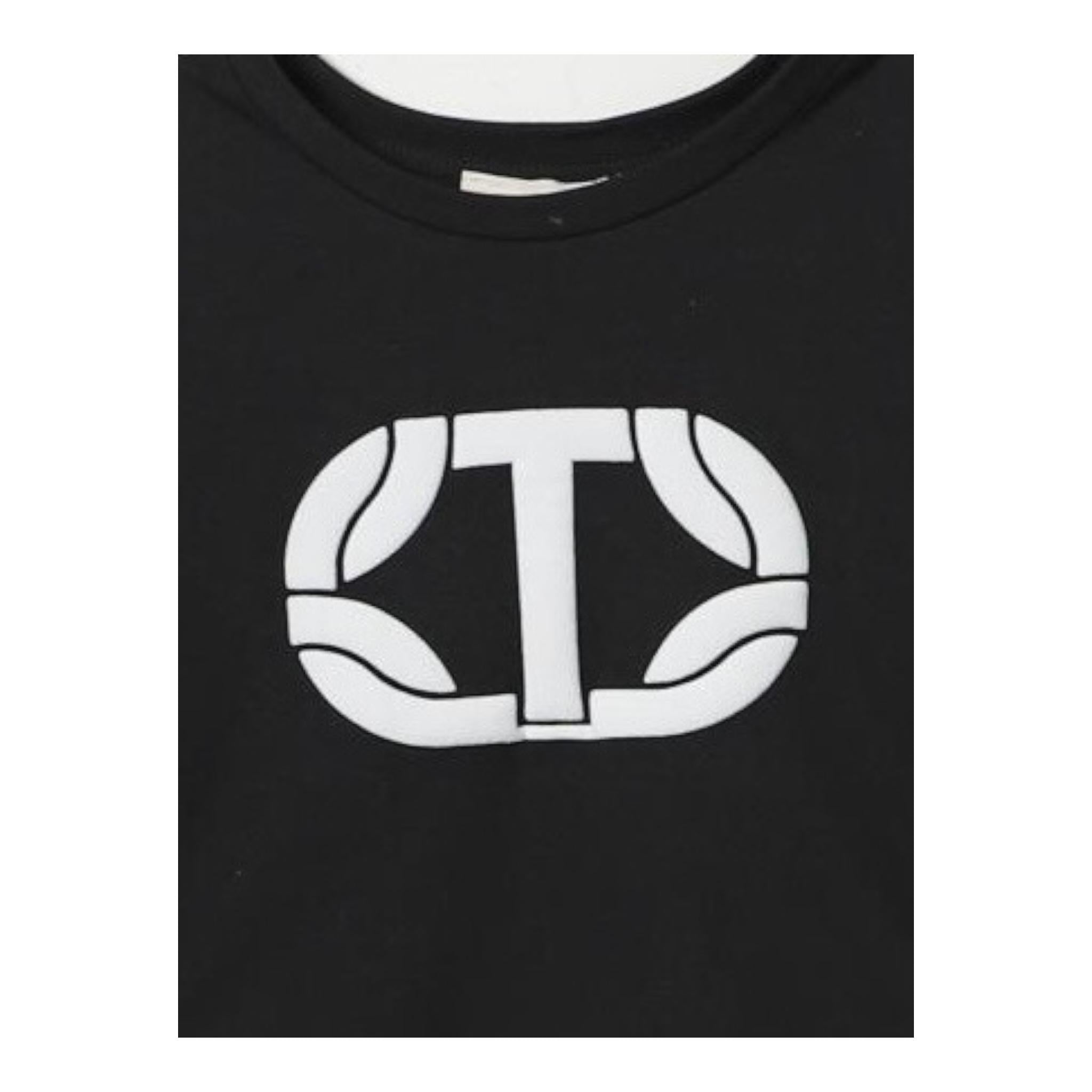 TWINSET shirt girocollo tinta unita con stampa Nero per Bambina 242GJ2032 NERO TWINSET