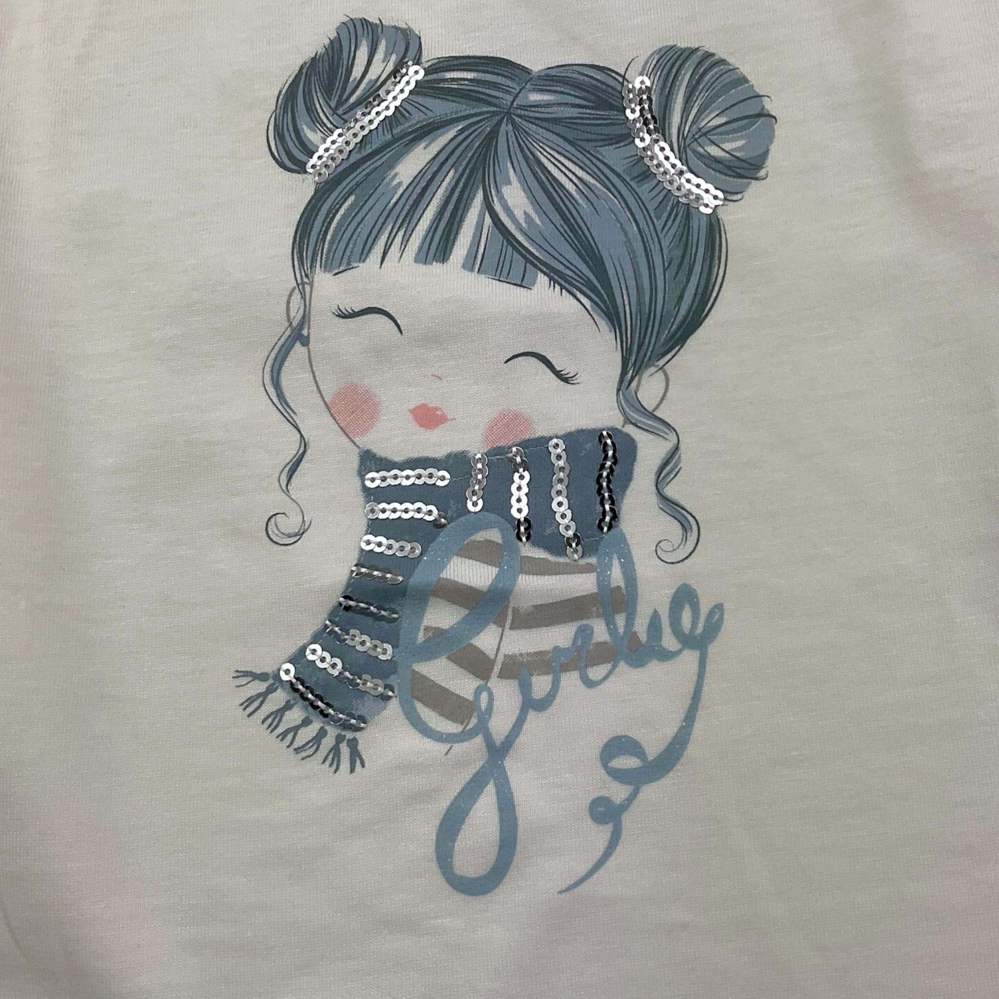 PLEASE maglia girocollo tinta unita con stampa Bianco per Bambina ML0530G65J BIANCO PLEASE