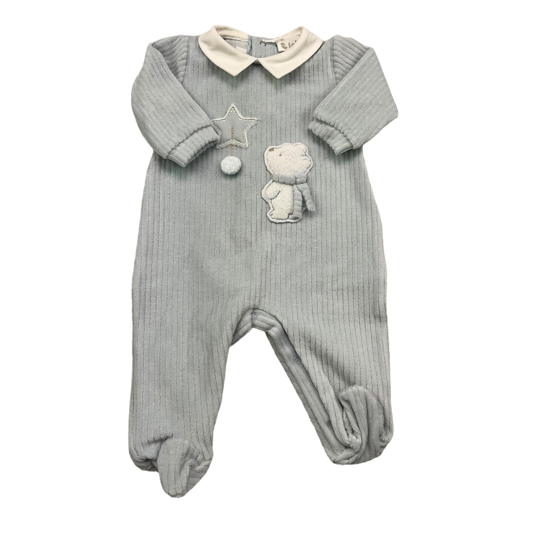 LALALU' tutina tinta unita con stampa Azzurro per Neonato TCL1NX AZZURRO LALALU'