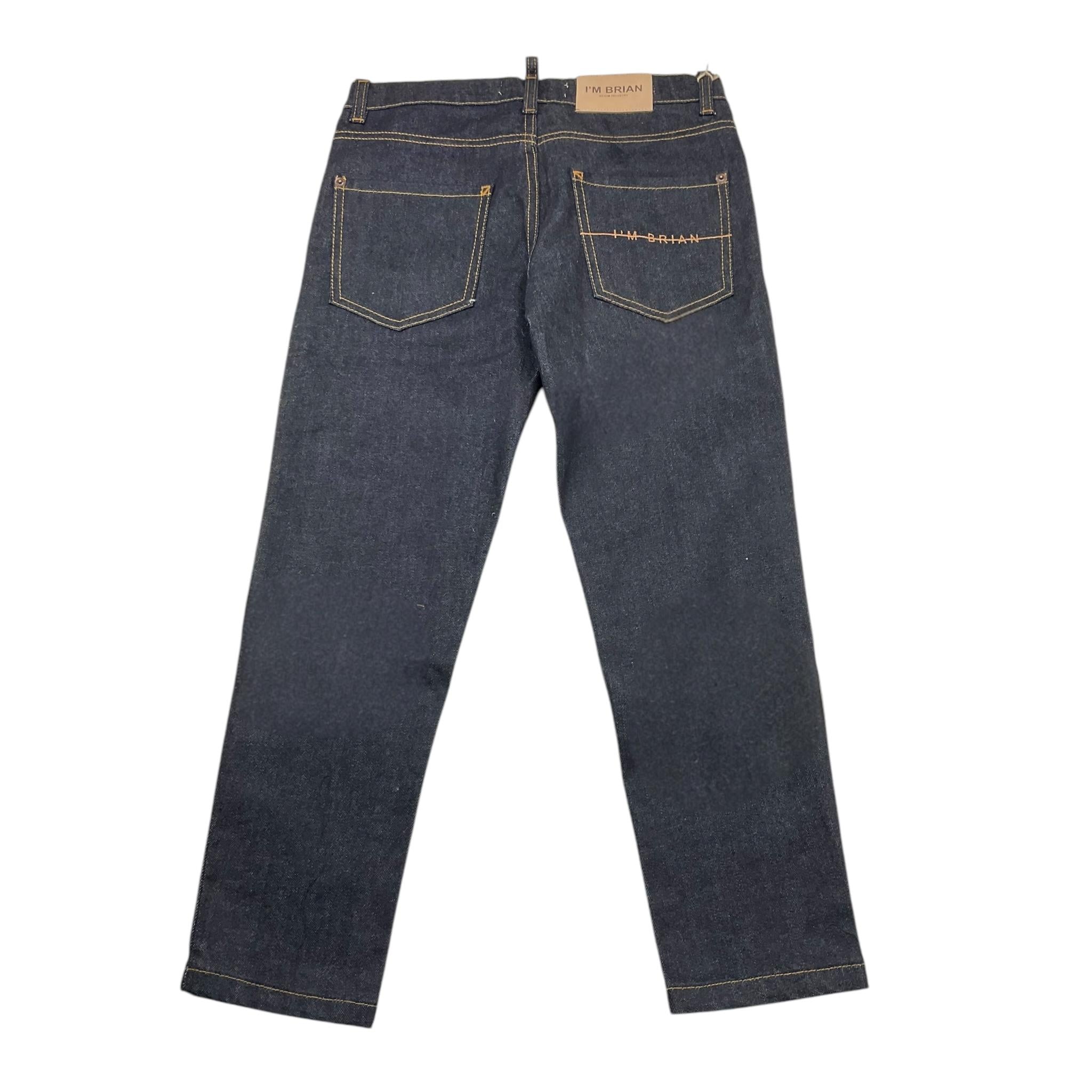 I'M BRIAN jeans tinta unita con girovita regolabile Blu per Bambino MIRKO BLU I'M BRIAN