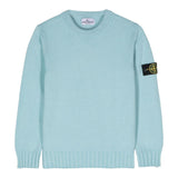 STONE ISLAND maglia tinta unita girocollo ton logo Azzurro per Bambino 8116515A2 AZZURRO STONE ISLAND