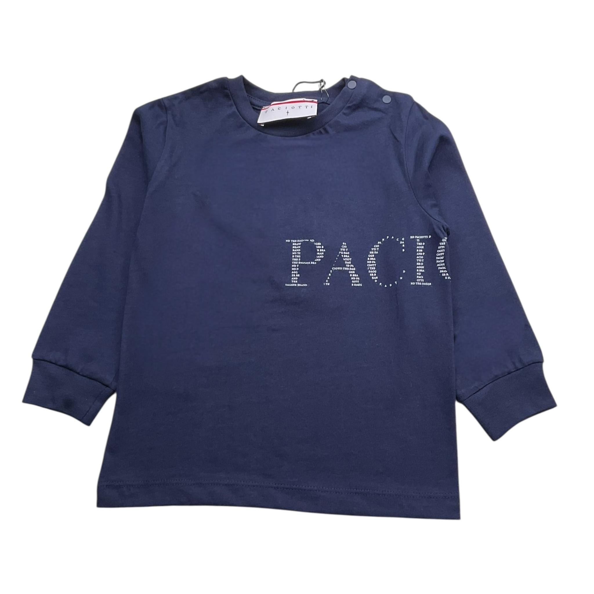 CESARE PACIOTTI shirt girocollo tinta unita con stampa Blu per Neonato TSP5375B BLU CESARE PACIOTTI