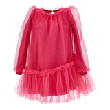 MONNALISA abito tinta unita con tulle Rosso per Bambina 17B903 ROSSO MONNALISA